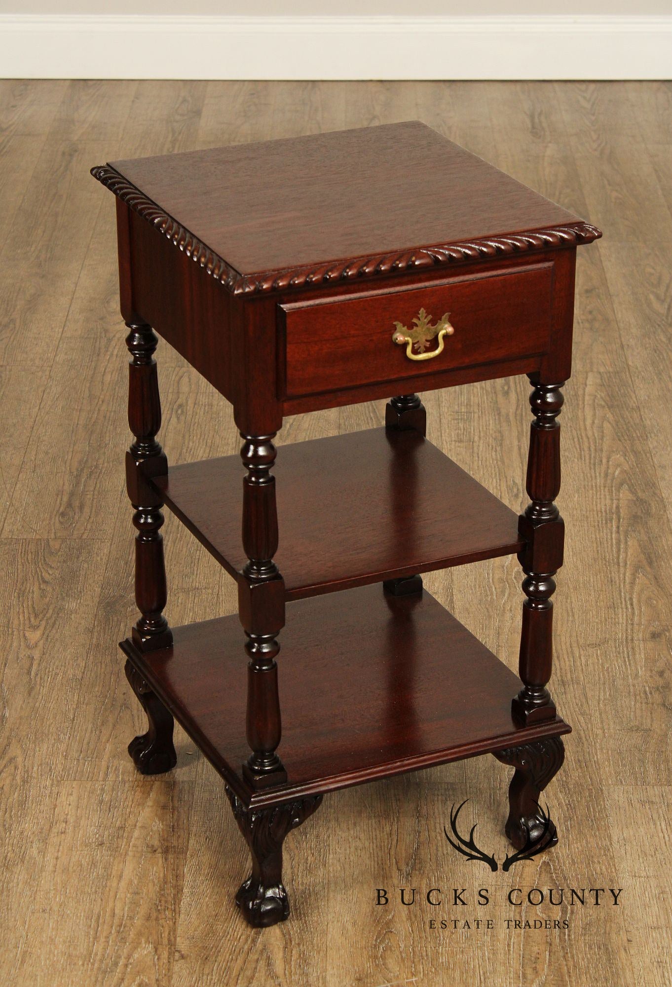 Chippendale Style Mahogany Three Tier Nightstand