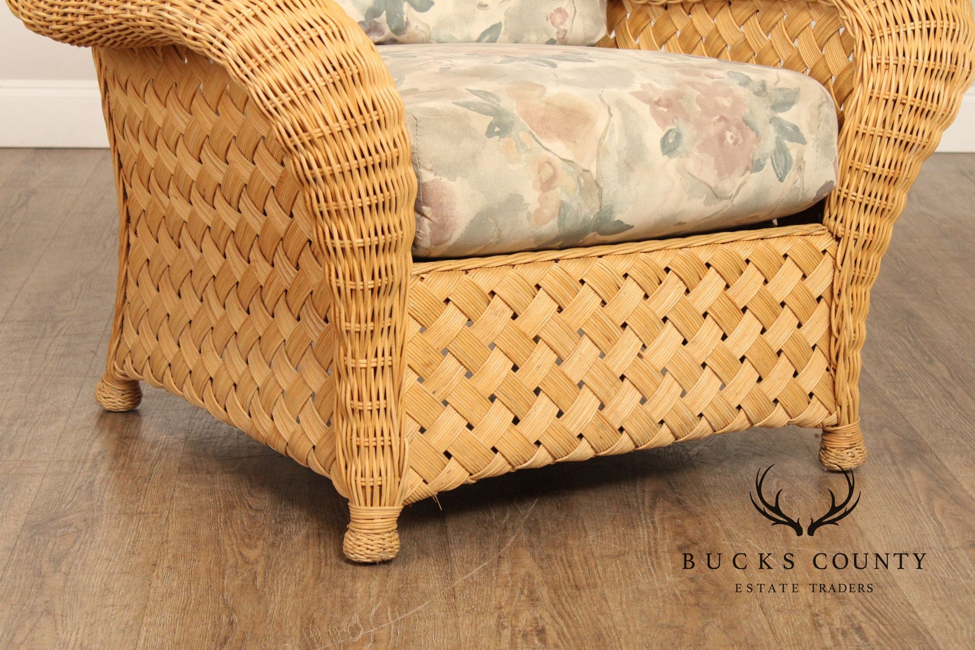 Quality Vintage Wicker Lounge Armchair