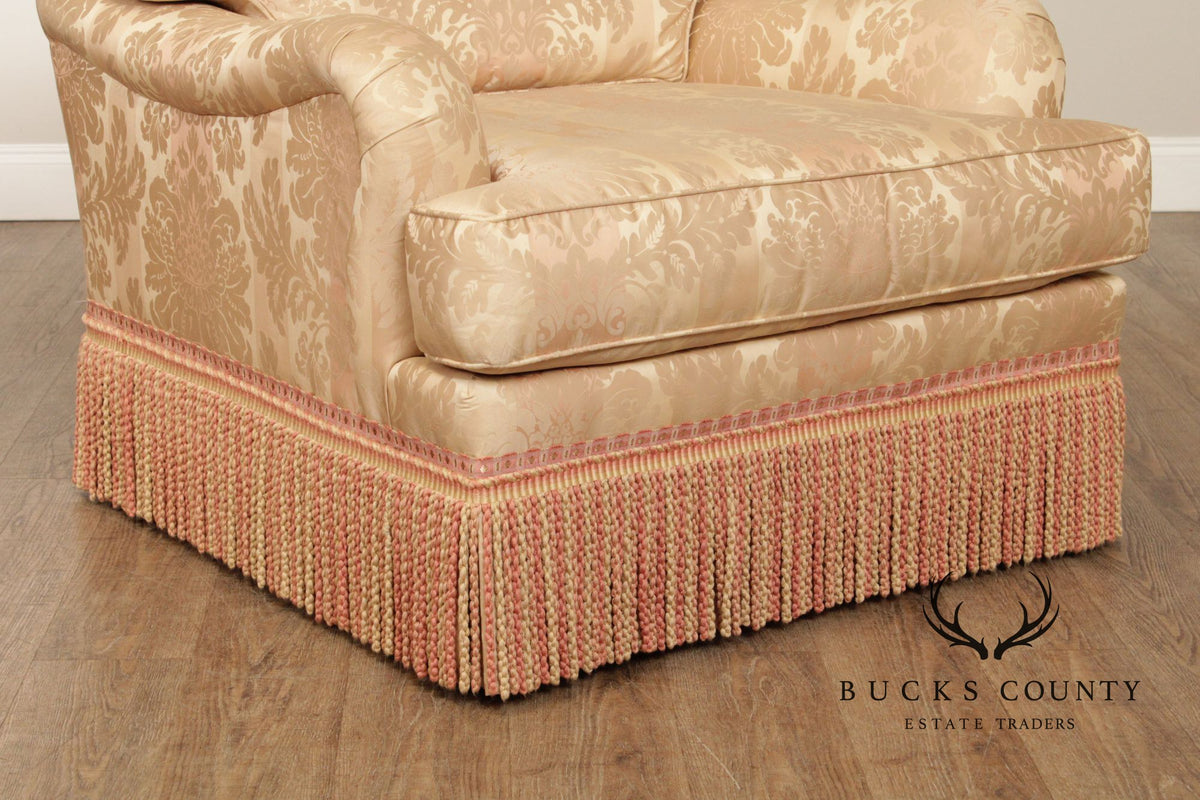 Pair Of Century Furniture L T Designs Damask Upholstered Lounge Chairs