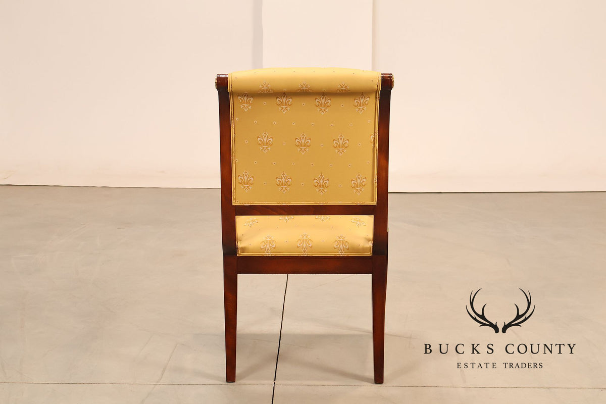Neoclassical Empire Style Mahogany Open Armchair