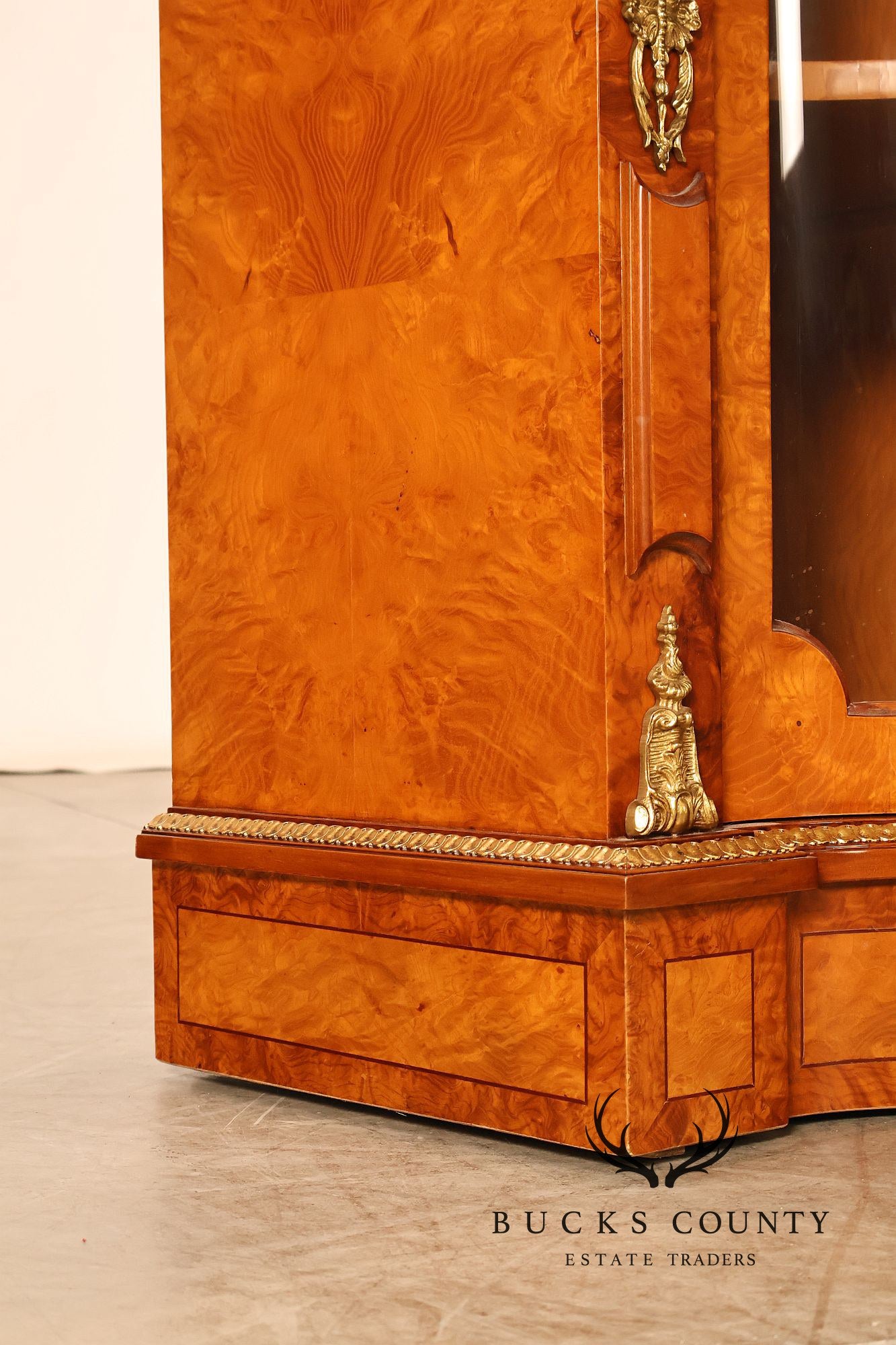 Italian Neoclassical Style Burl Wood Sideboard Credenza