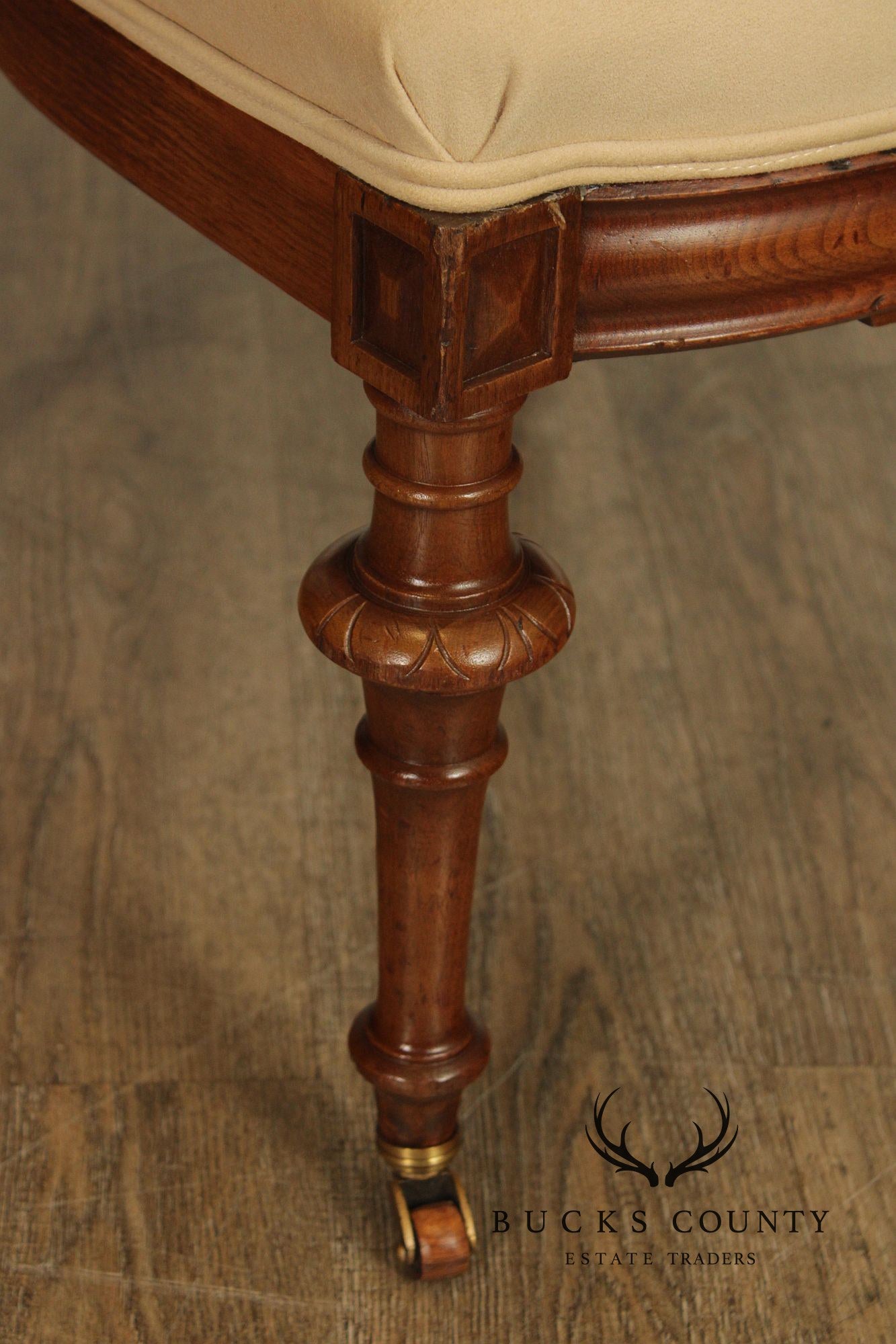 Antique Victorian Pair of Walnut Parlor Side Chairs