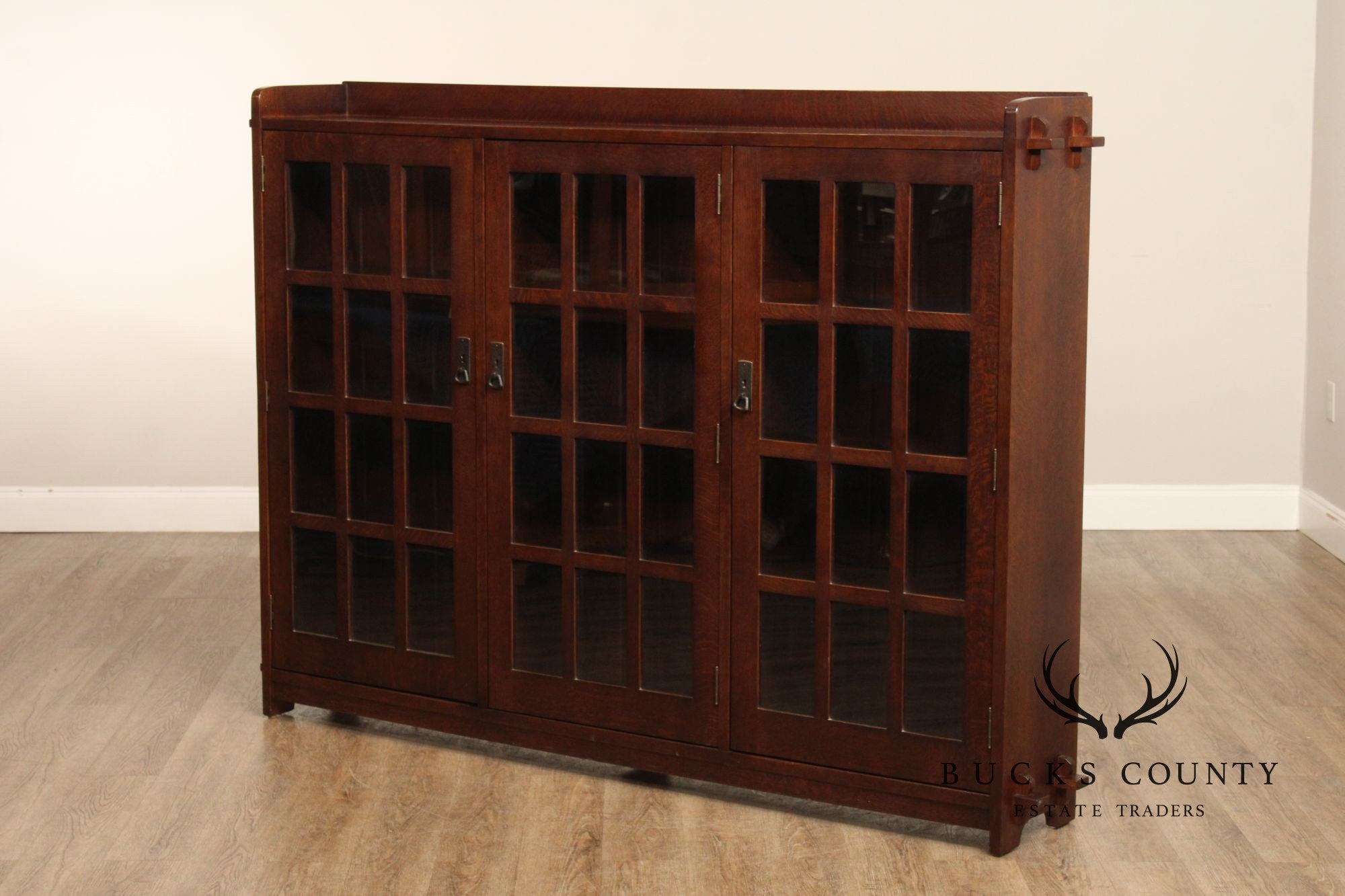 Stickley Mission Collection Oak Three Door Bookcase