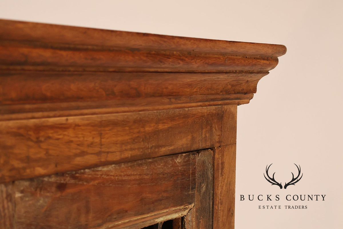 Antique Indian Teak and Wrought Iron Cabinet