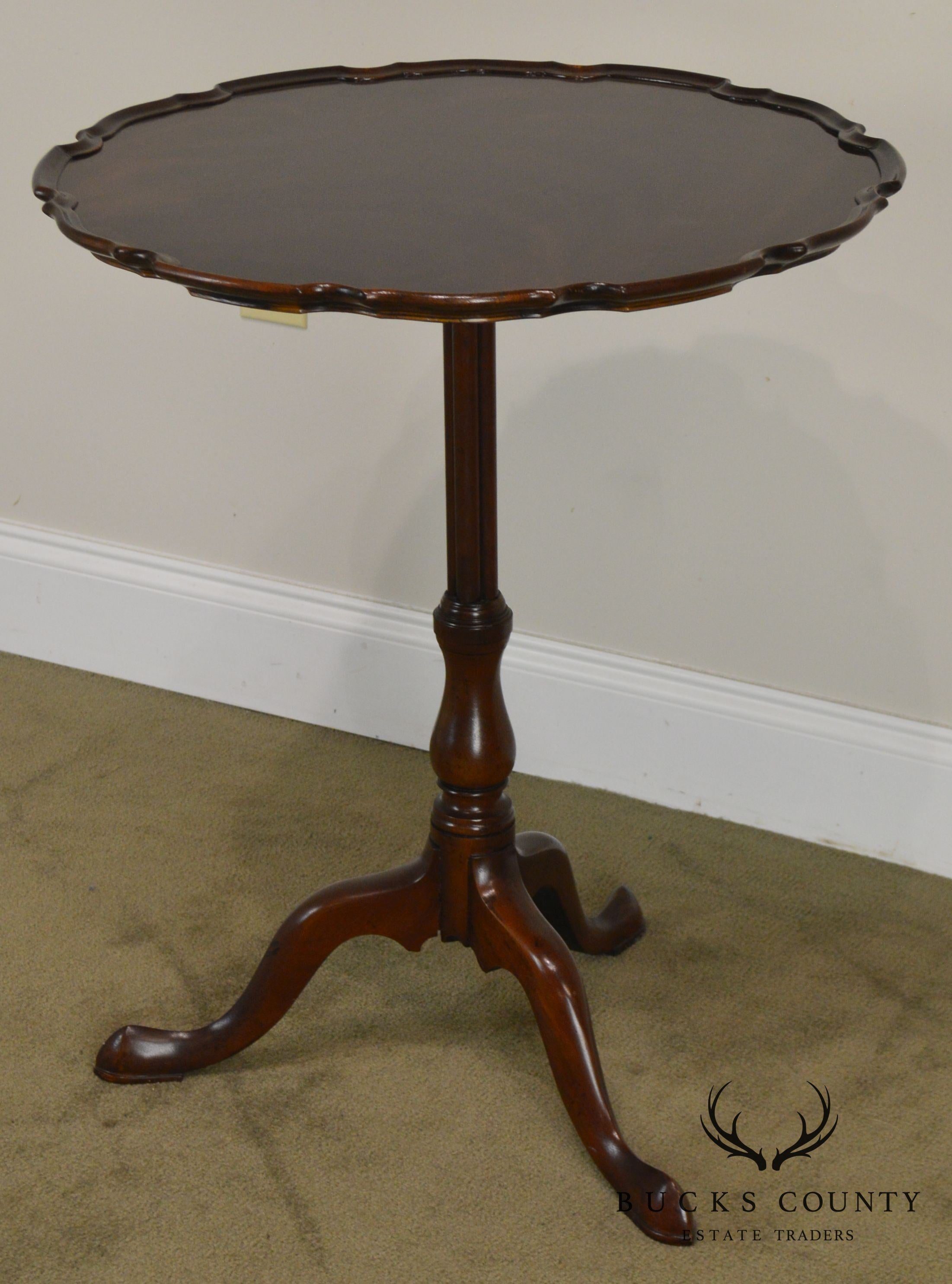 Queen Anne Style Mahogany Pie Crust Tilt Top Table