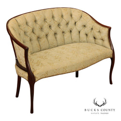 Regency Style Vintage Mahogany Frame Settee