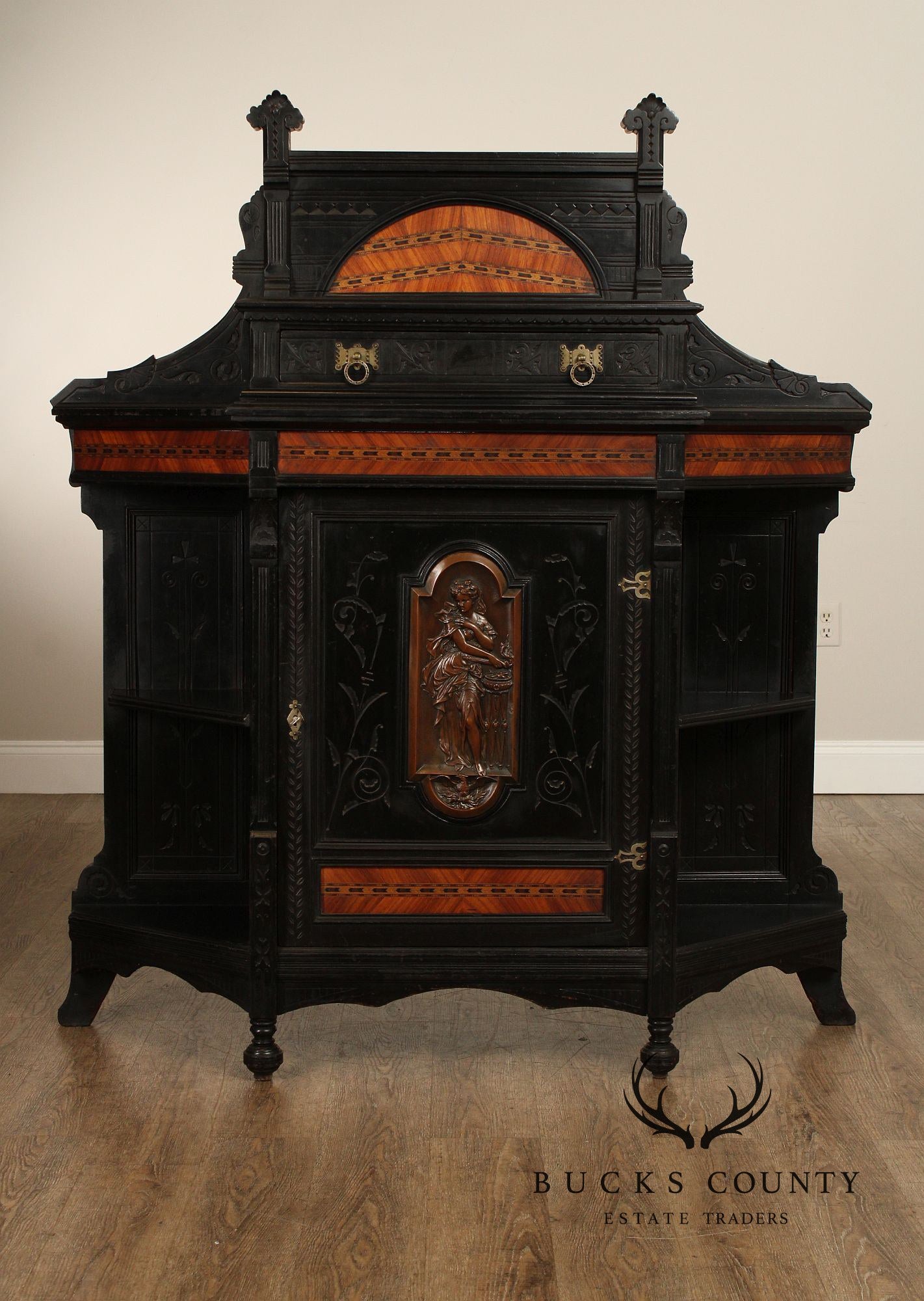 Antique American Aesthetic Movement Ebonized Cabinet