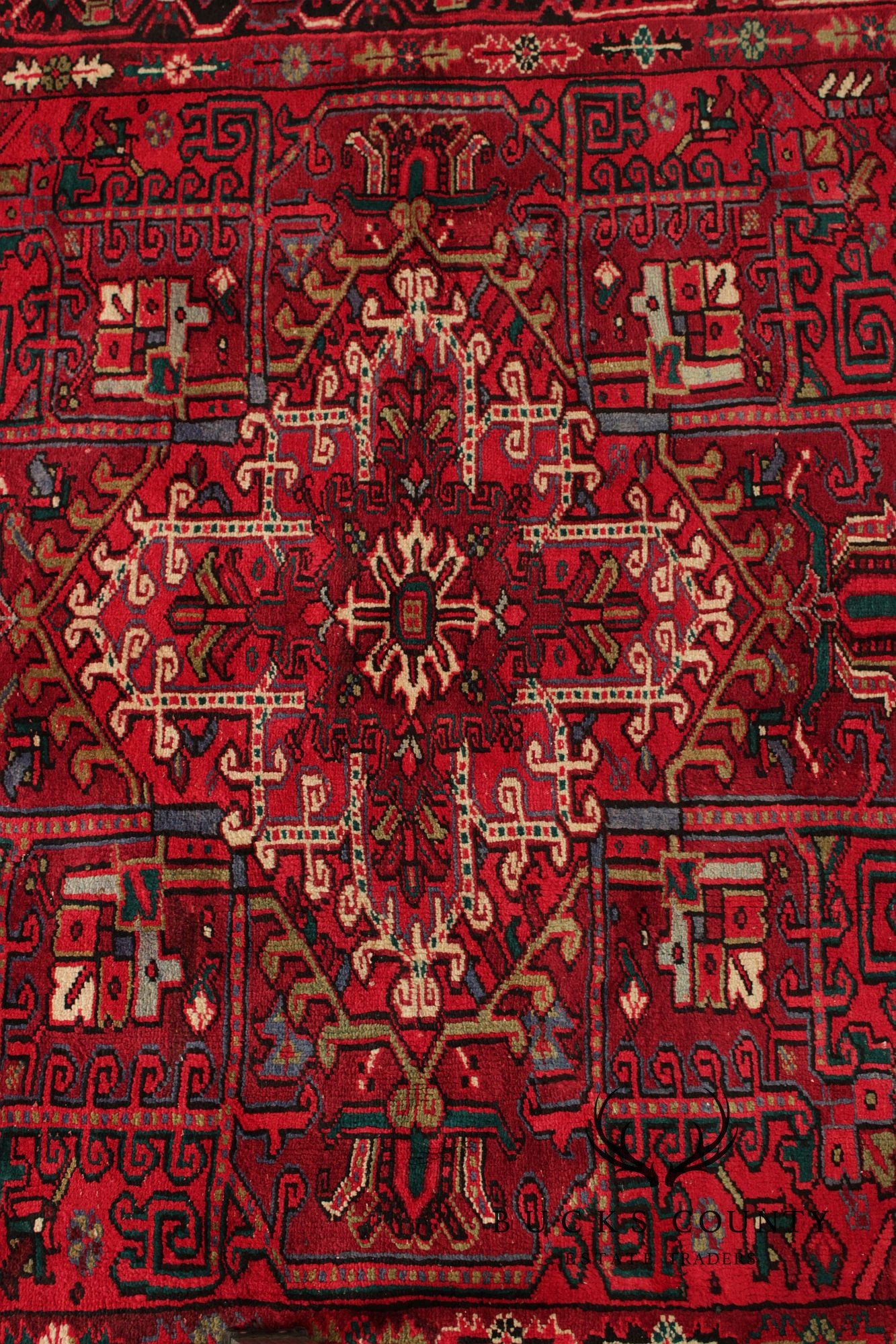 Vintage Persian Heriz Area Rug 7' 9" x 11' 1"
