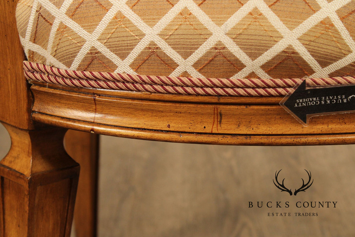 Karges Italian Provincial Vintage Set Of Four Walnut Cane Back Dining Chairs