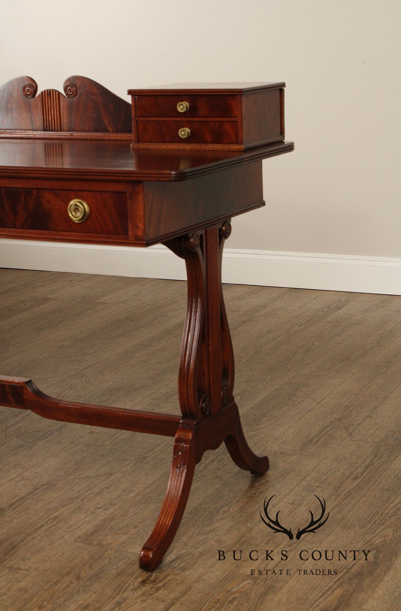 English Regency Style Vintage Mahogany Writing Desk