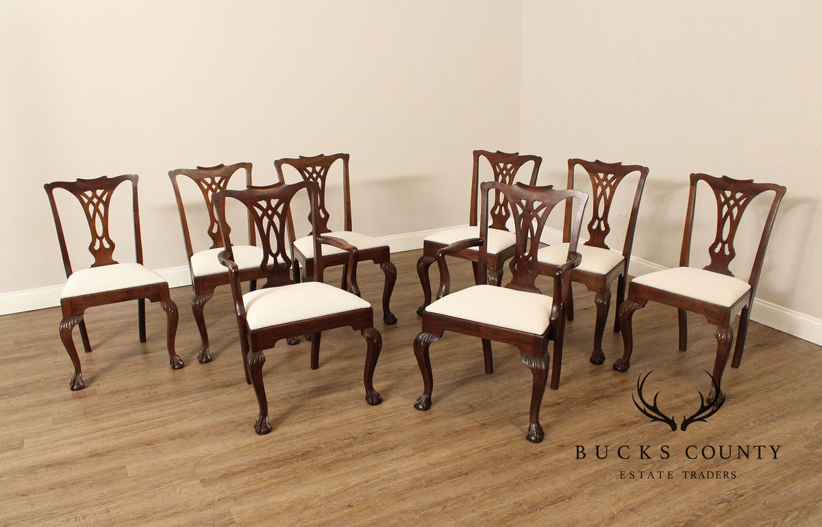 Chippendale Style Set of Eight M ahogany Dining Chairs