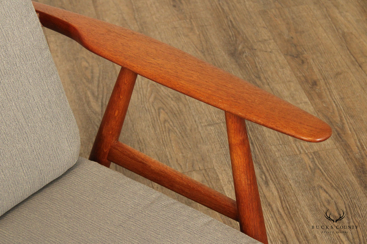 Hans Wegner For Getama Danish Modern Teak GE-240 Cigar Armchair