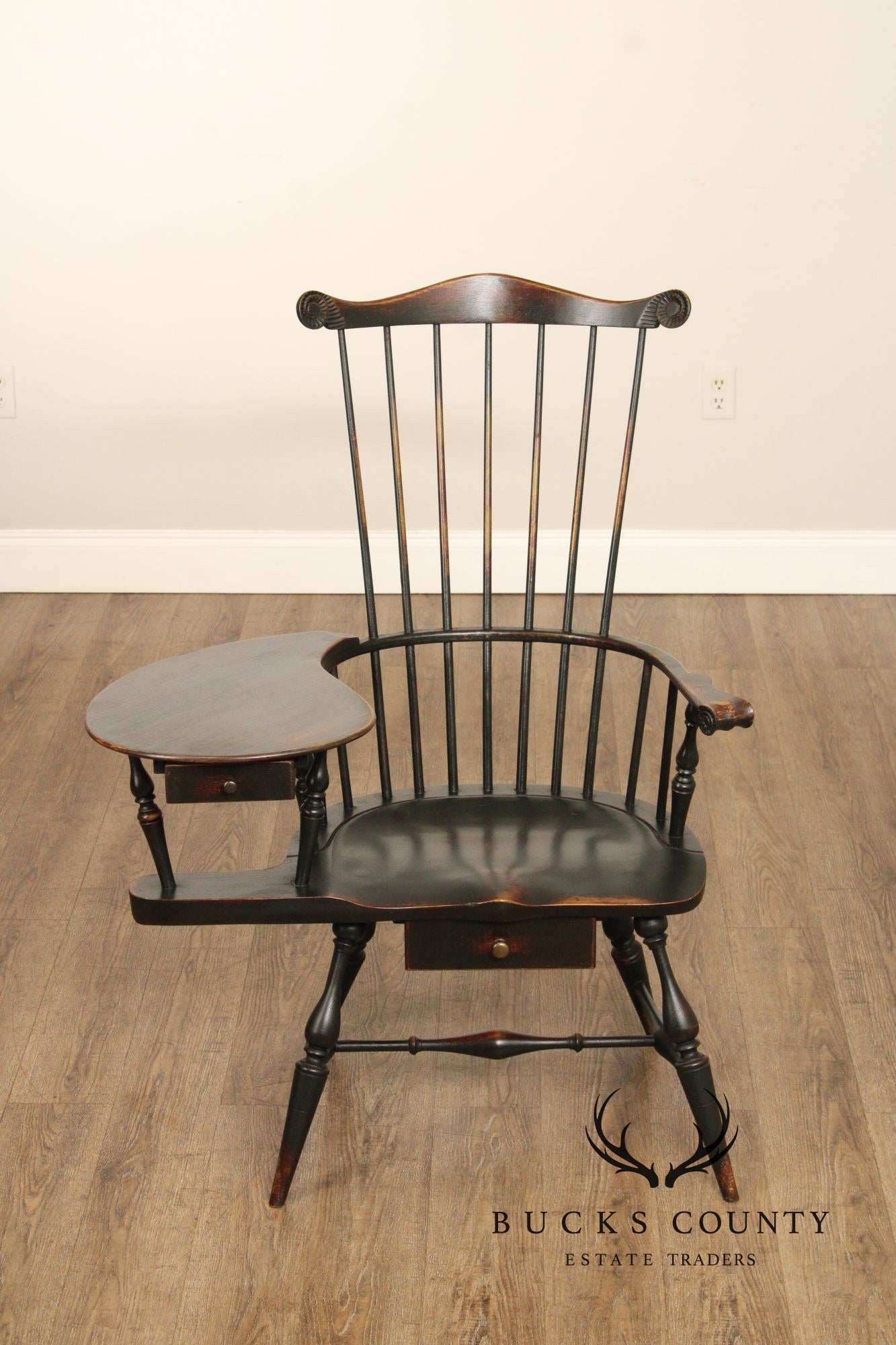 Oley Valley Reproductions Distress Painted Windsor Writing Armchair