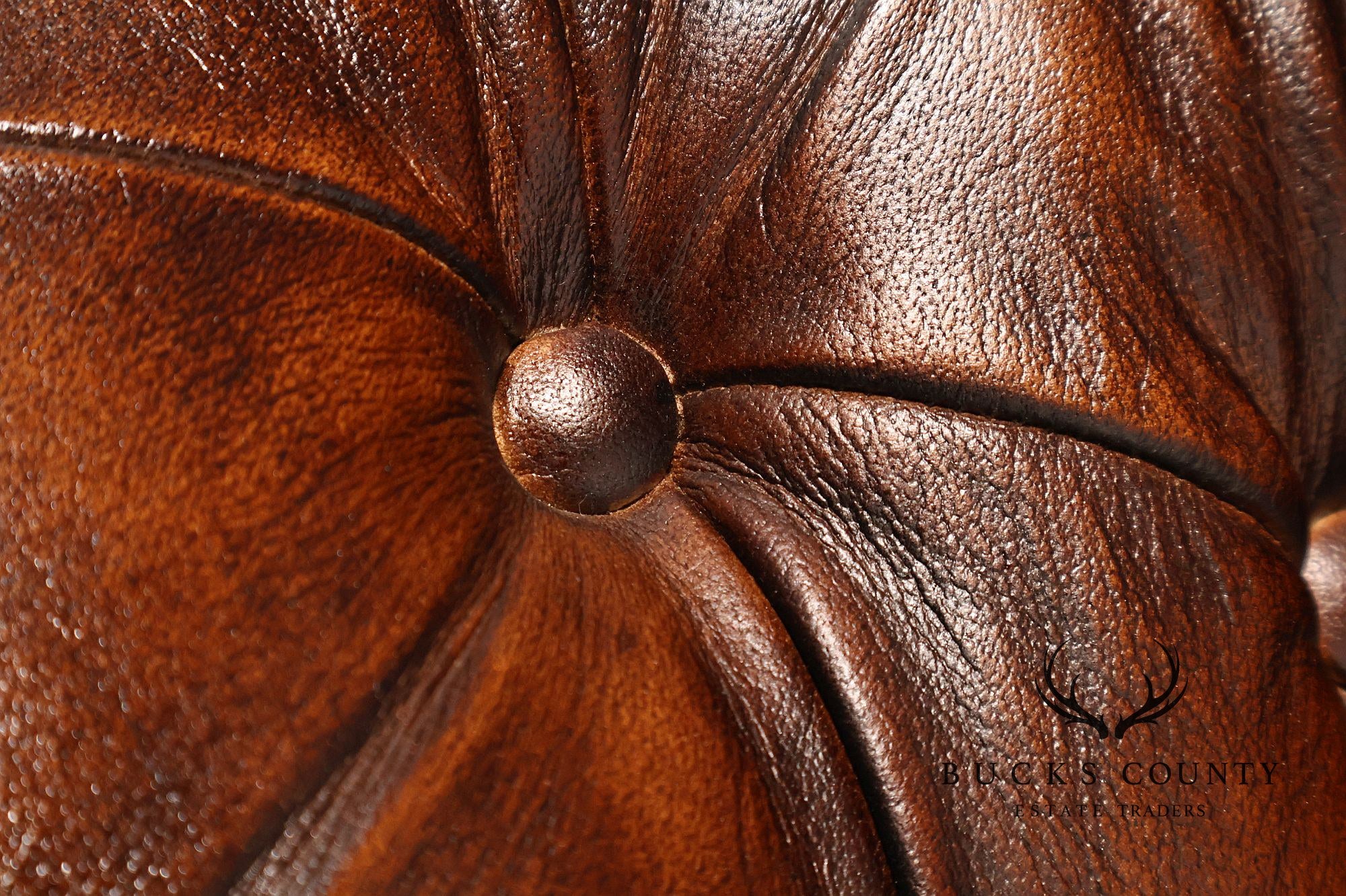 Chesterfield Style Brown Leather Sofa