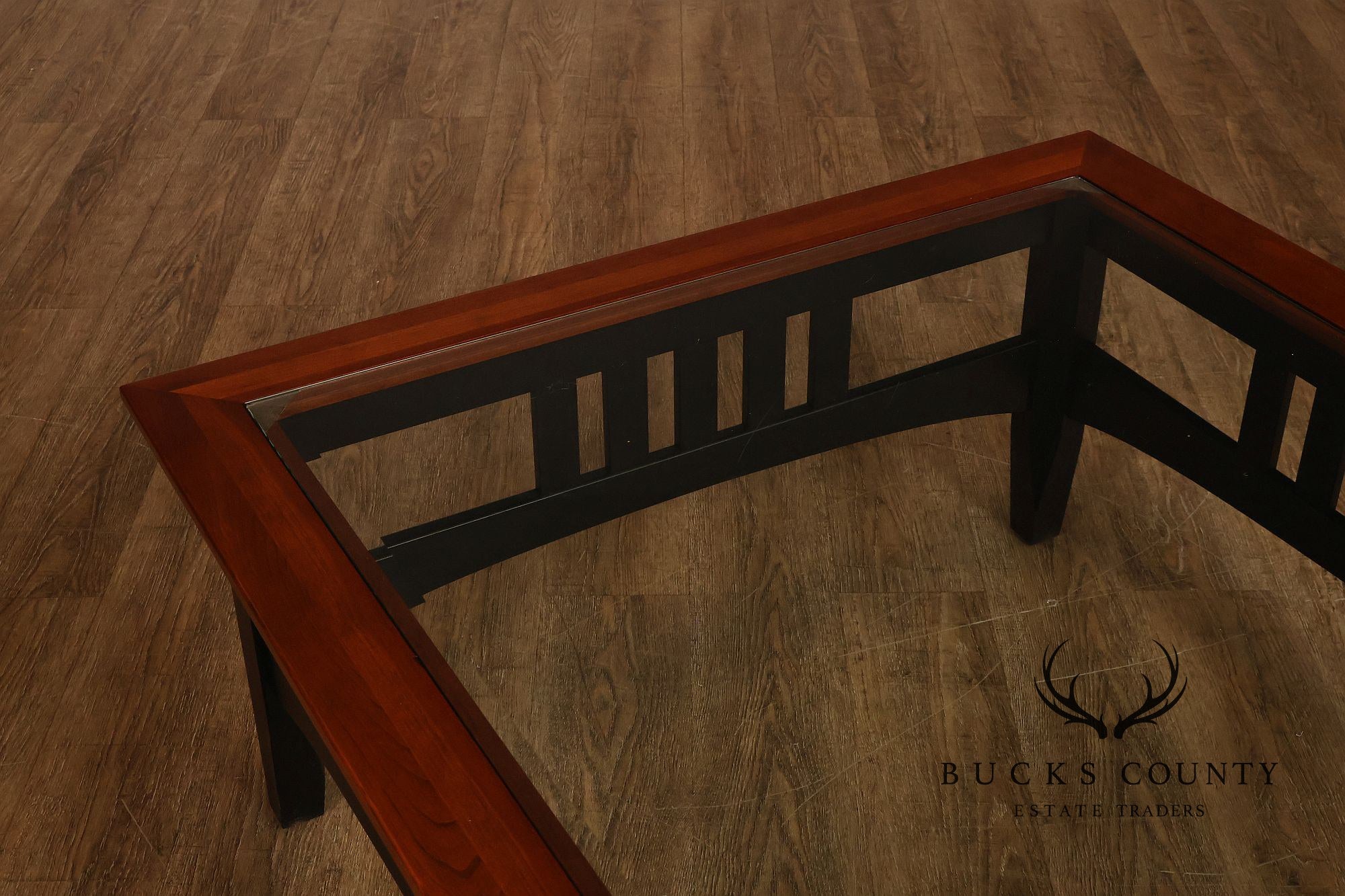 Ethan Allen American Impressions Cherry Glass Top Coffee Table