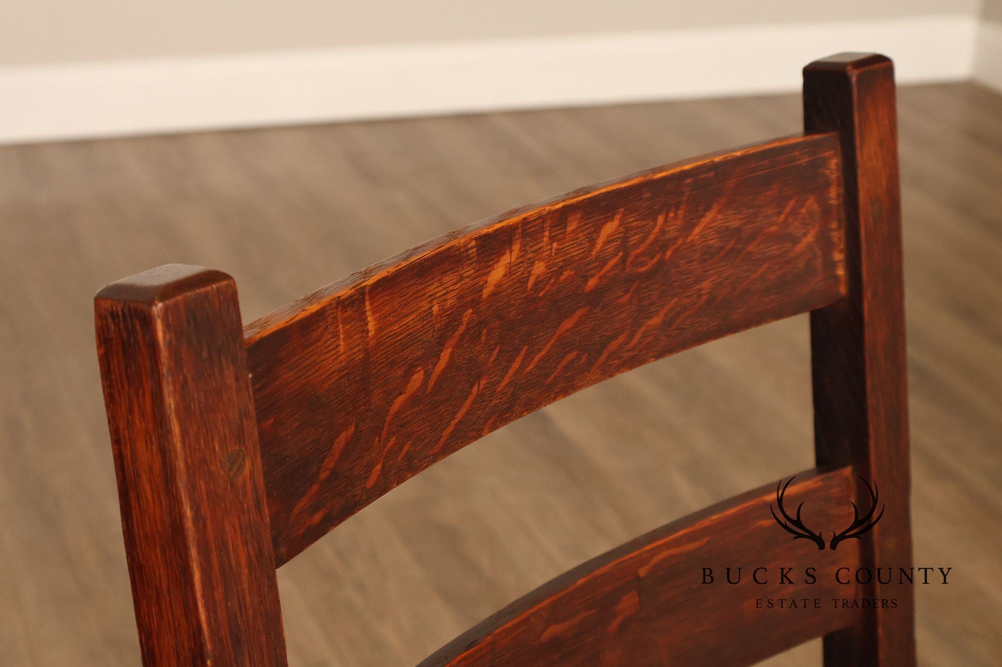 Antique Gustav Stickley Mission Oak Ladderback Side Chair