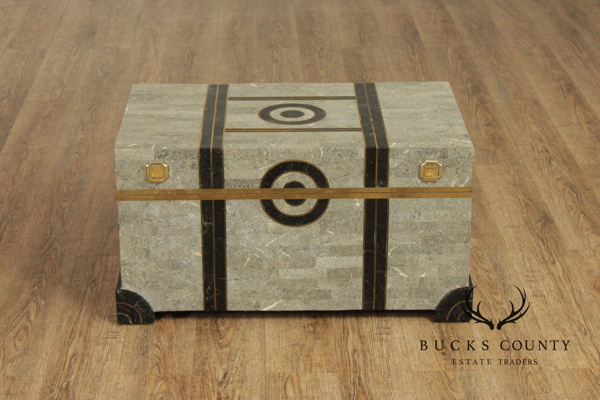 Casa Bique Hollywood Regency Tessellated Stone Chest