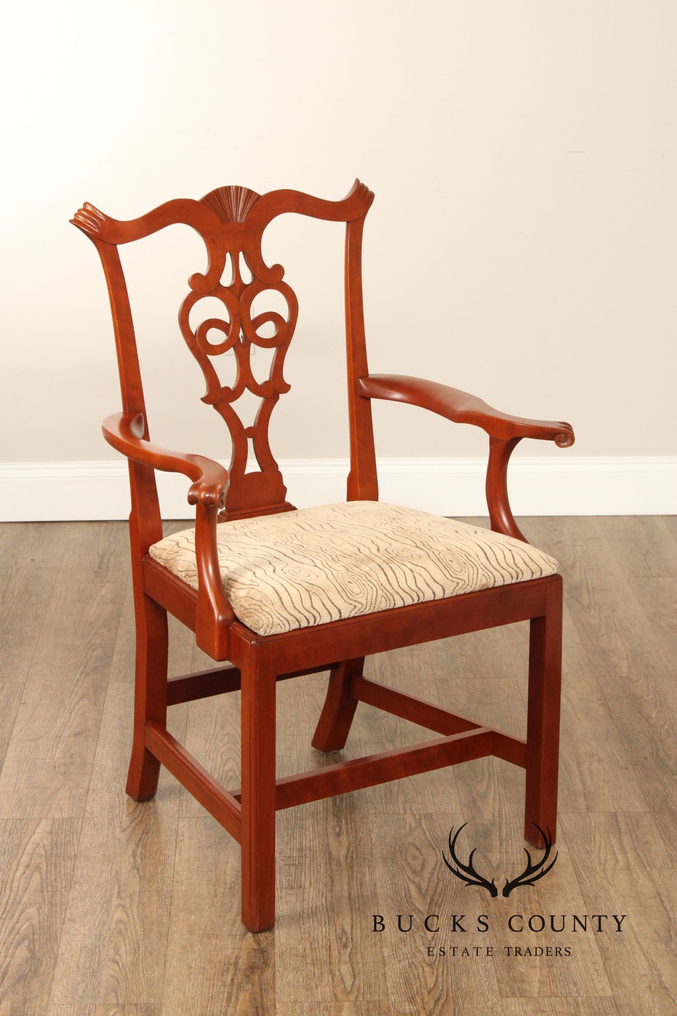 Eldred Wheeler Chippendale Style Set of Eight Cherry Dining Chairs