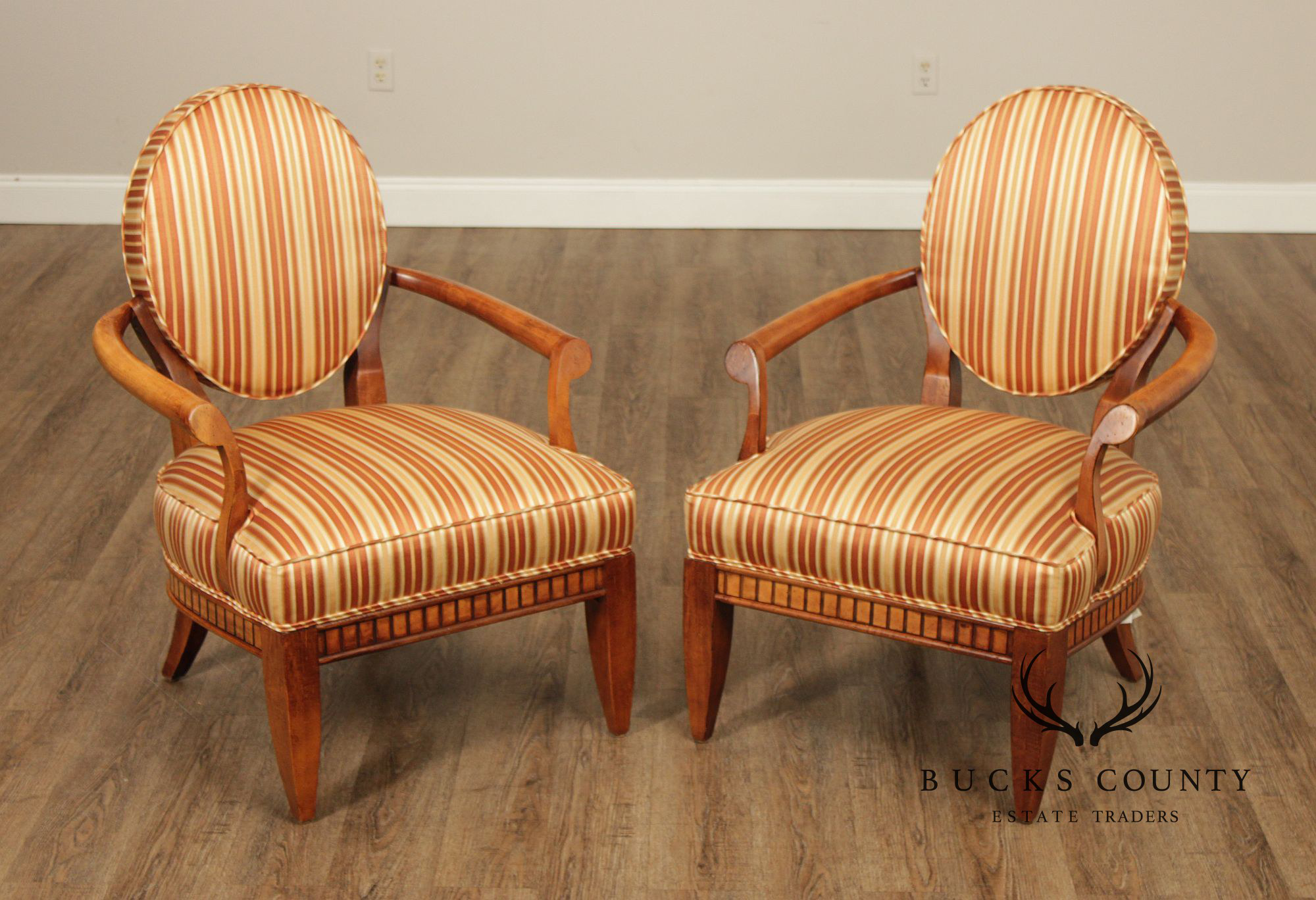 Century Chair Co. Art Deco Style Pair of Armchairs