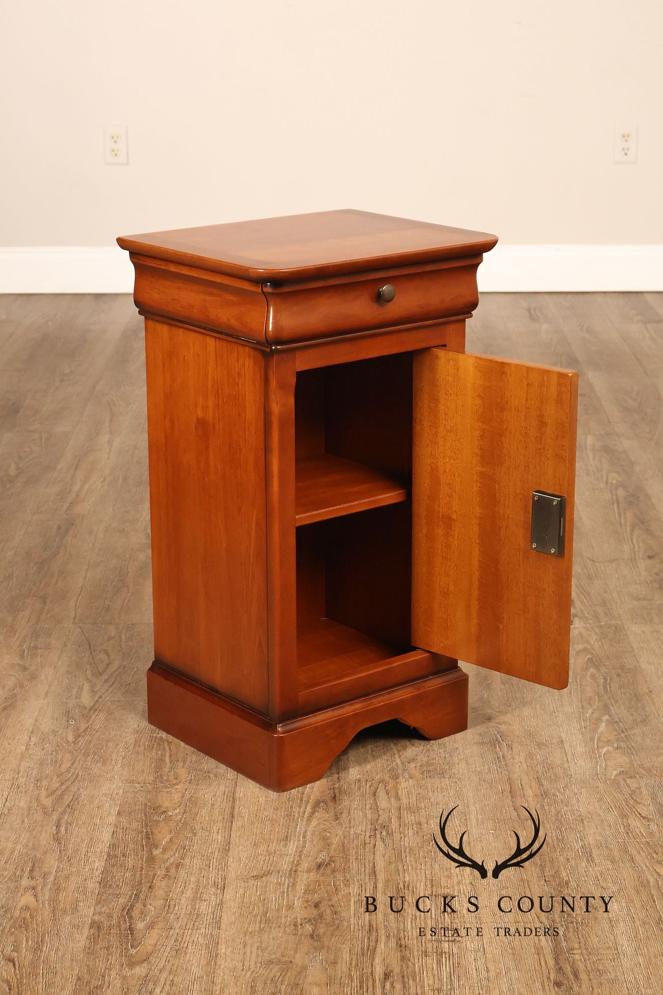 French  Louis Philippe Style Pair Of Cherry Nightstands
