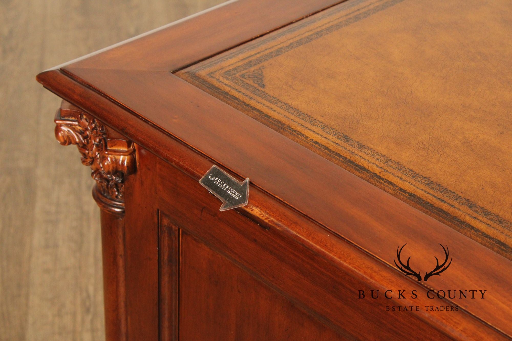 Sligh 'The Ellis Line' Mahogany Leather Top Executive Desk