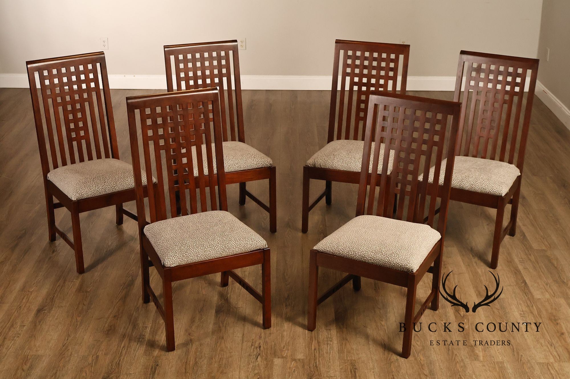Stickley 21st Century Collection Set Of Six Lattice Back Dining Chairs