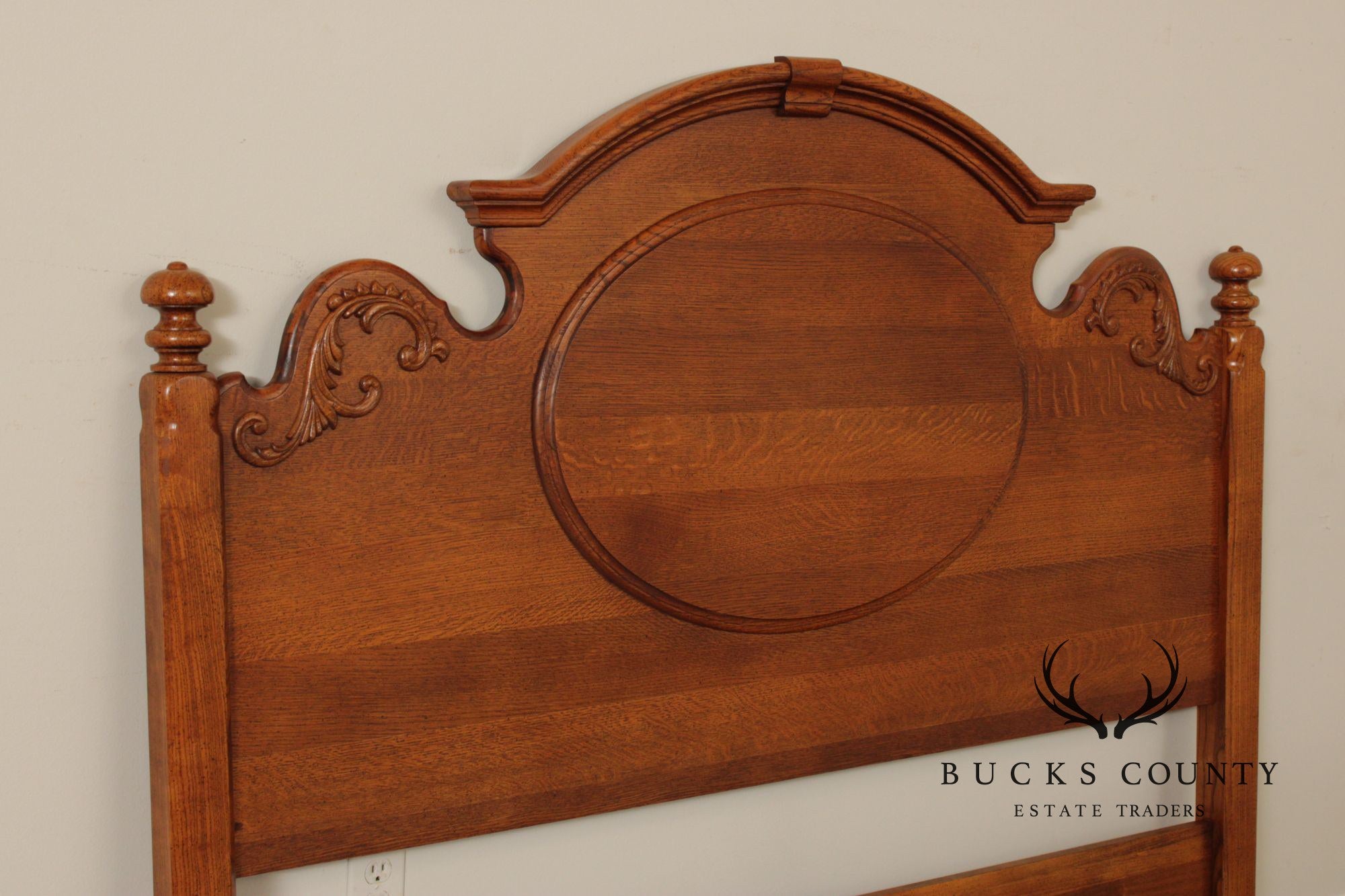 Lexington Victorian Style Carved Oak Queen Headboard