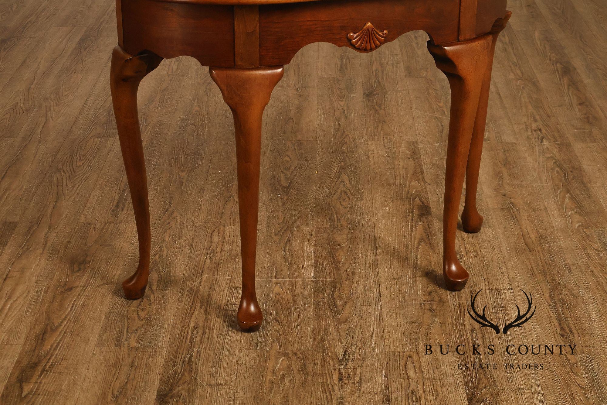 Queen Anne Style Narrow Cherry Demilune Console
