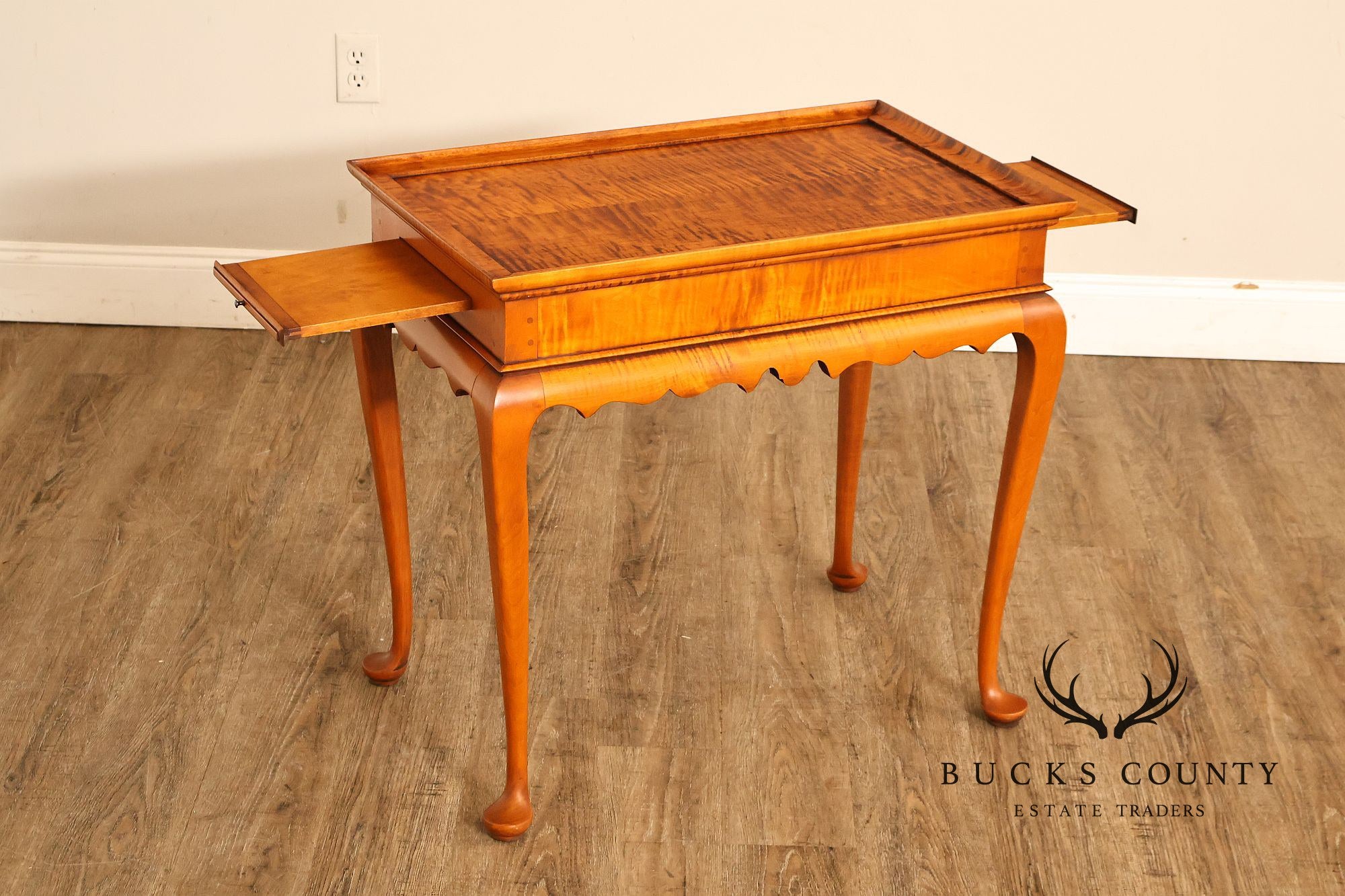 Eldred Wheeler Queen Anne Style Tiger Maple Tea Table
