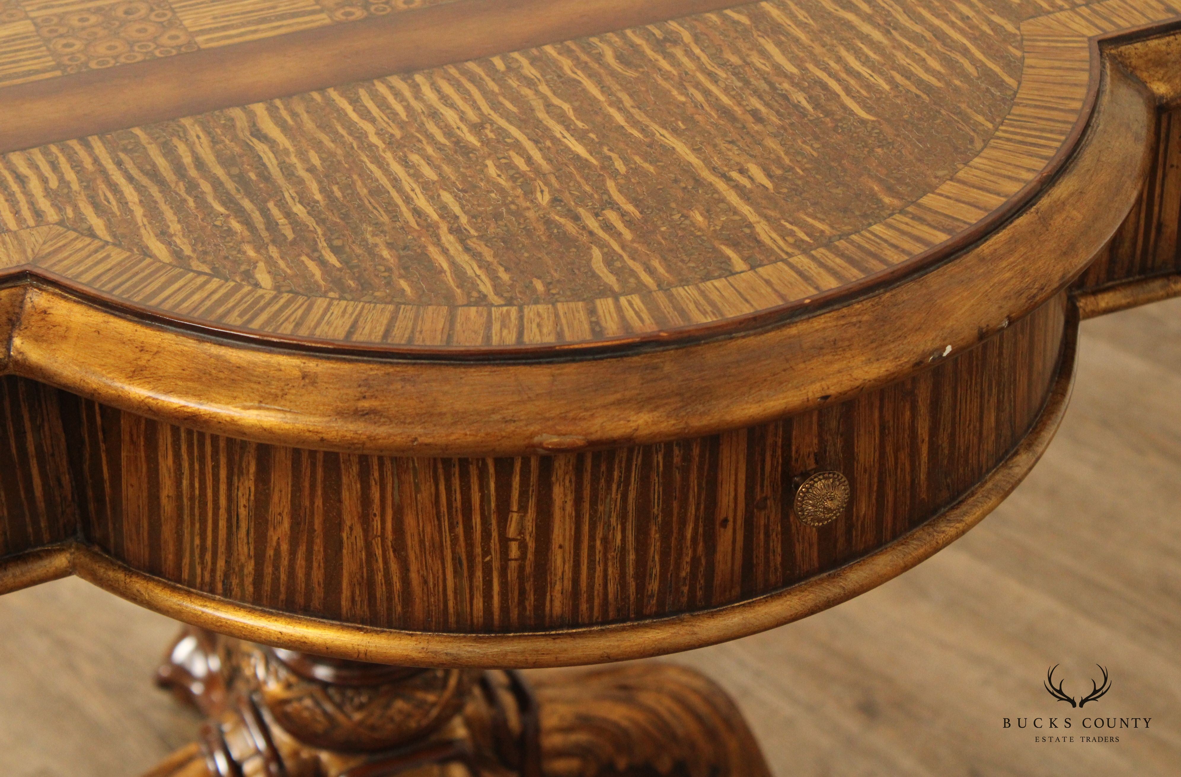 Maitland Smith Georgian Style Pedestal Game Table