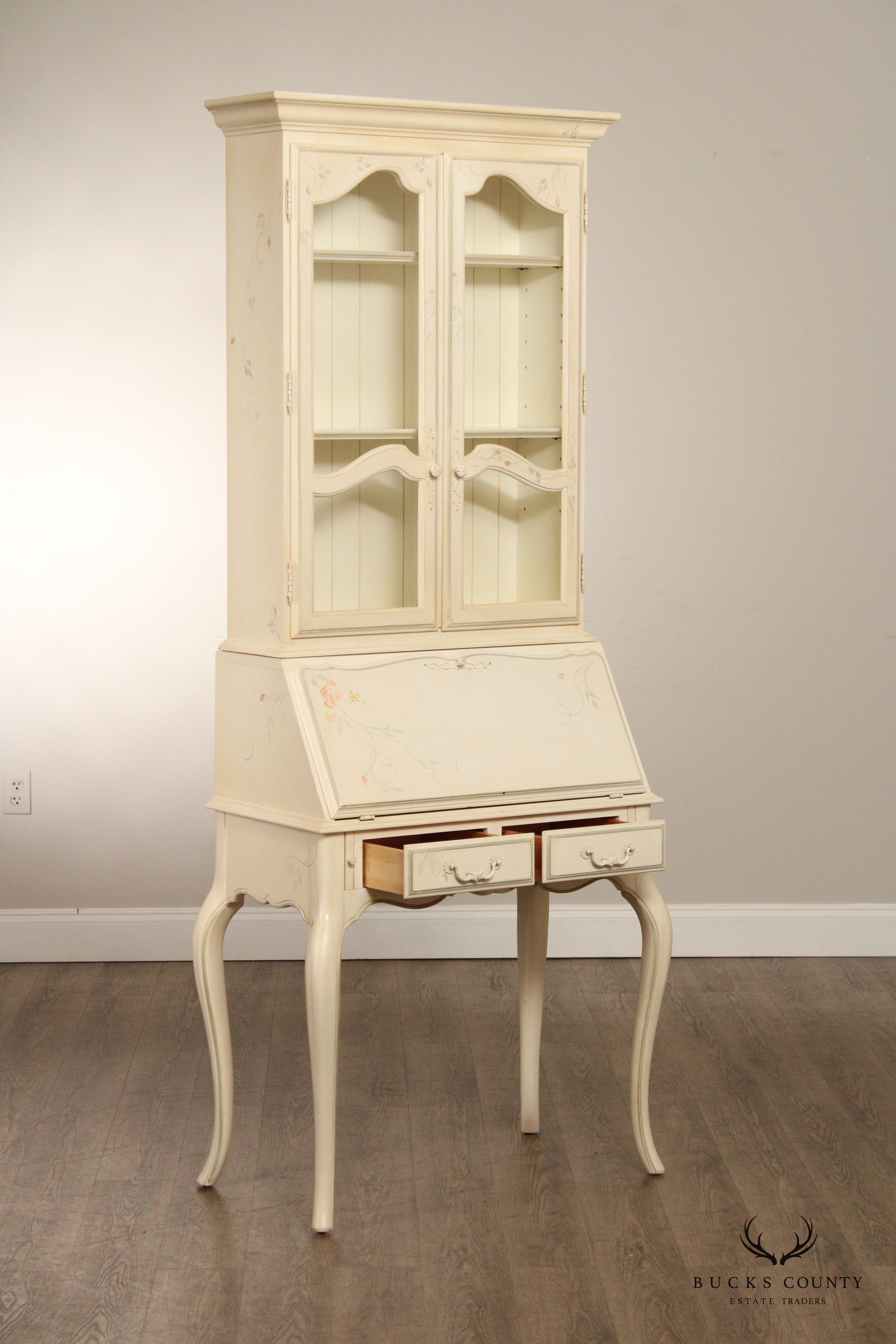 ETHAN ALLEN COUNTRY FRENCH PAINT DECORATED SECRETARY DESK