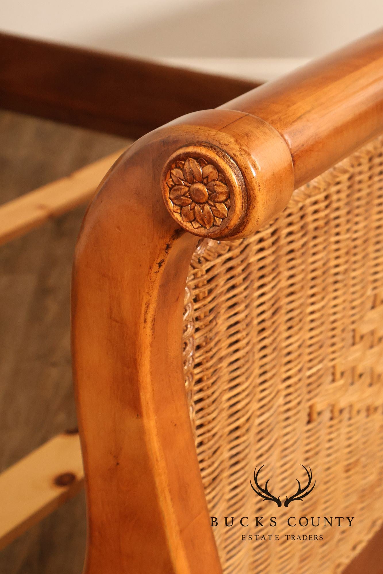 Lexington Cherry And Wicker Queen Sleigh Bed
