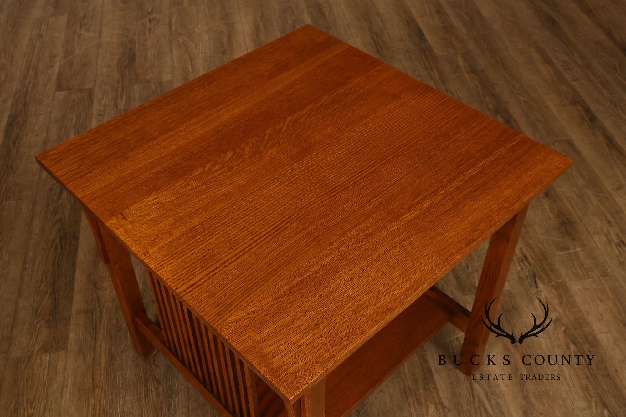 Stickley Mission Oak Spindled Side Lamp Table