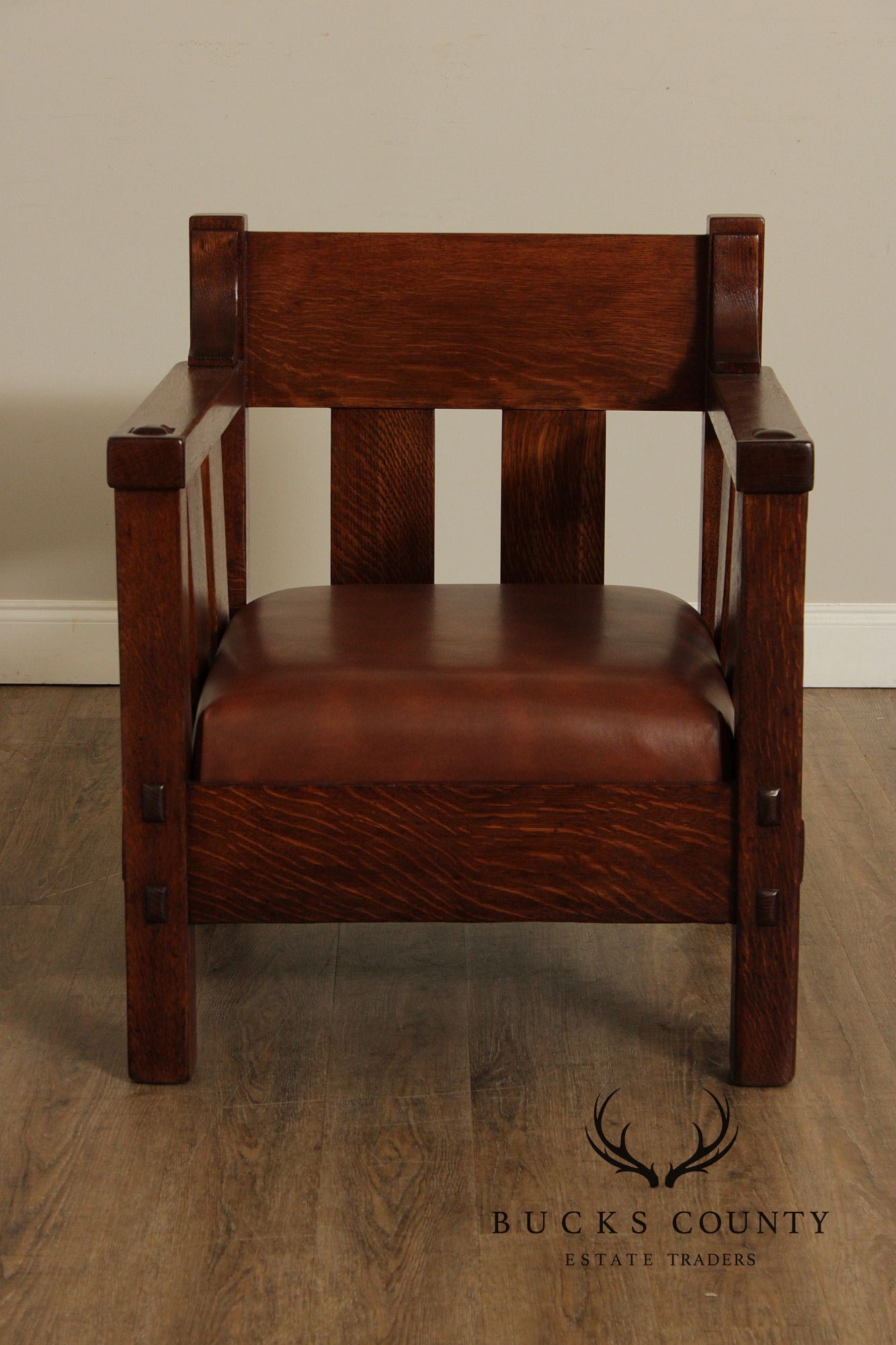 Lifetime Furniture Co. Antique Mission Oak Rocker and Armchair