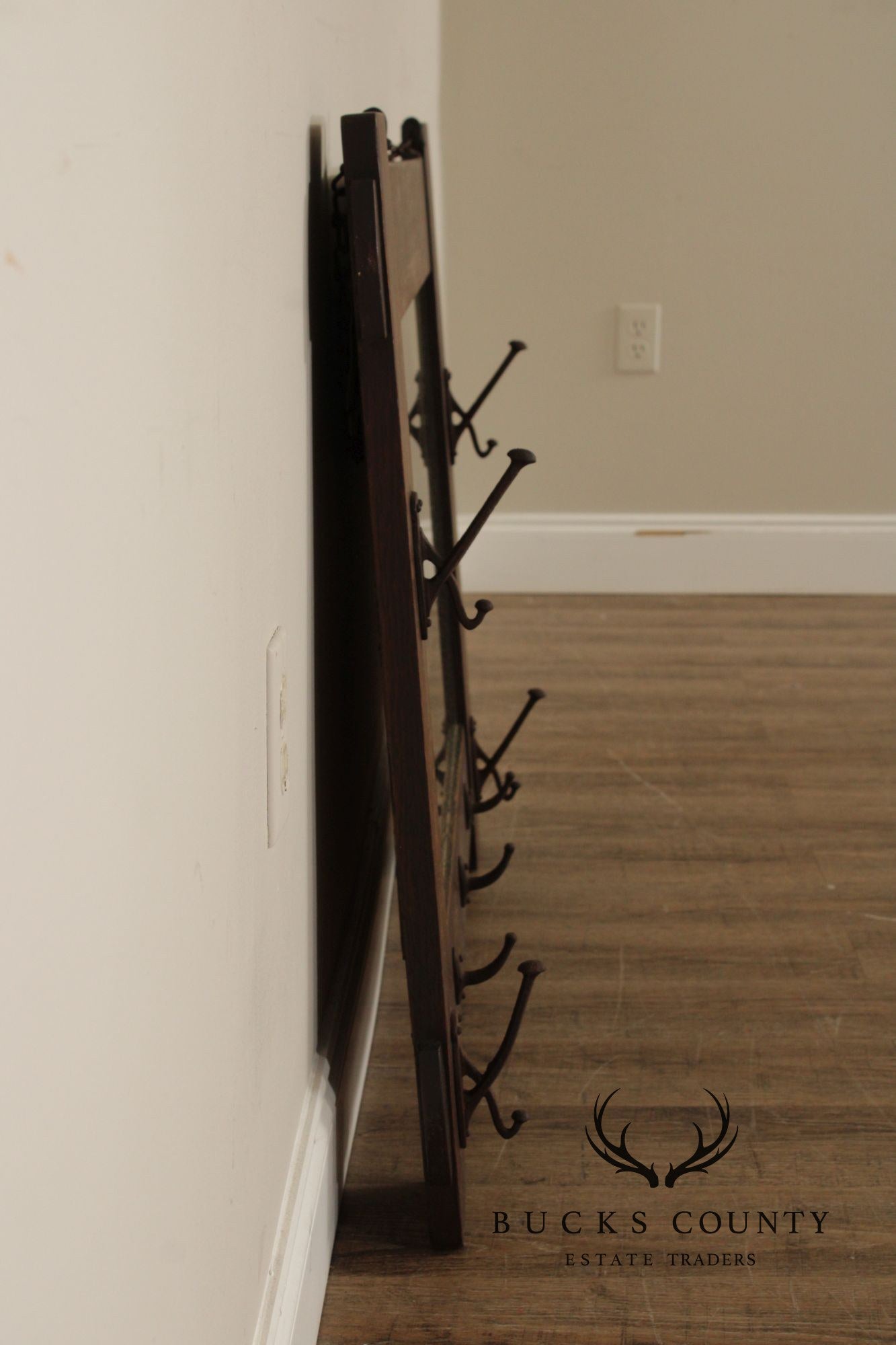 Stickley Brothers Antique Mission Oak Wall Mirror With Hooks No. 7577