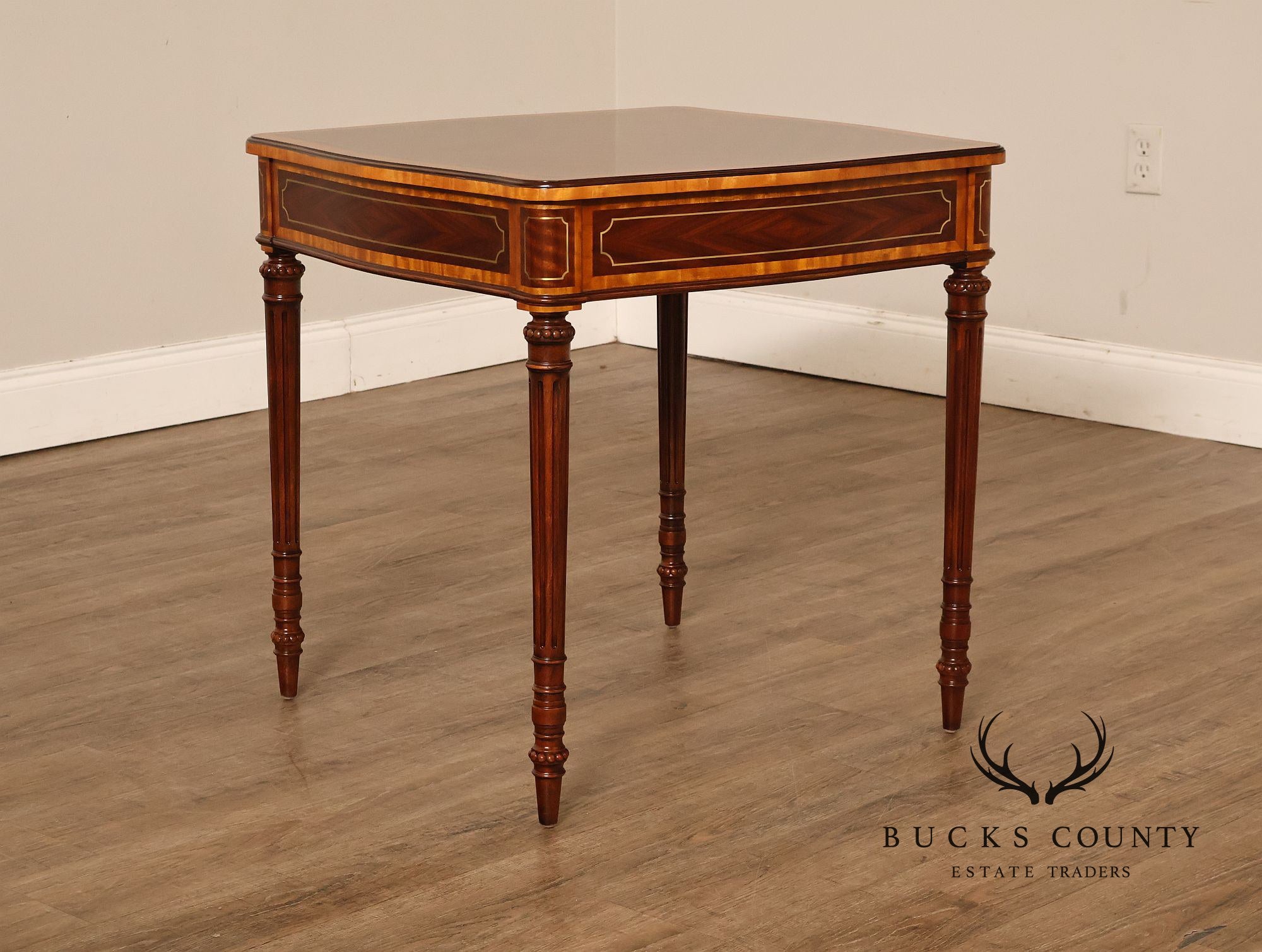 Theodore Alexander Pair of 'Adolphus' Mahogany Side Tables