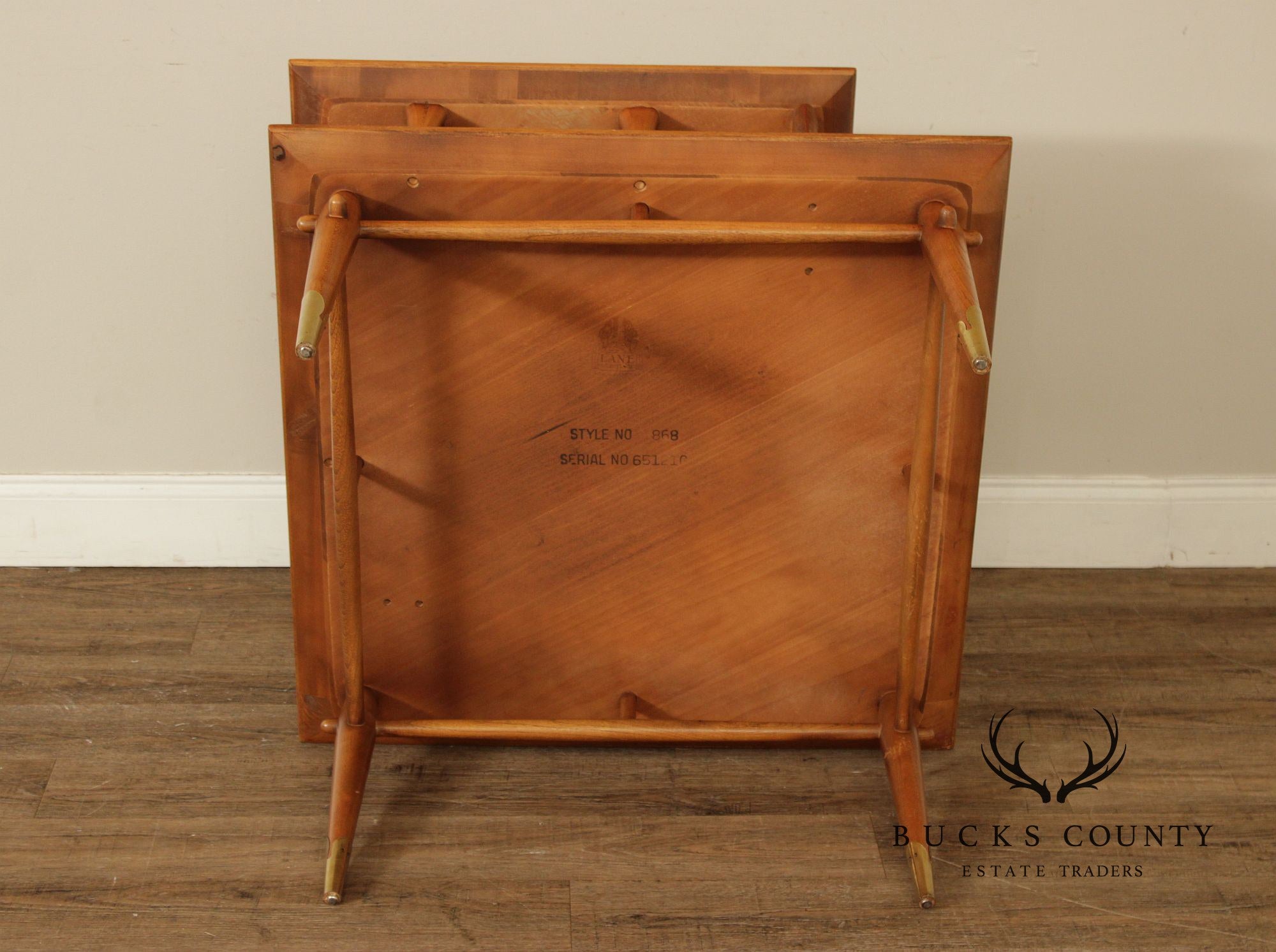 Lane Copenhagen Mid-Century Modern Two-Tier Corner Table