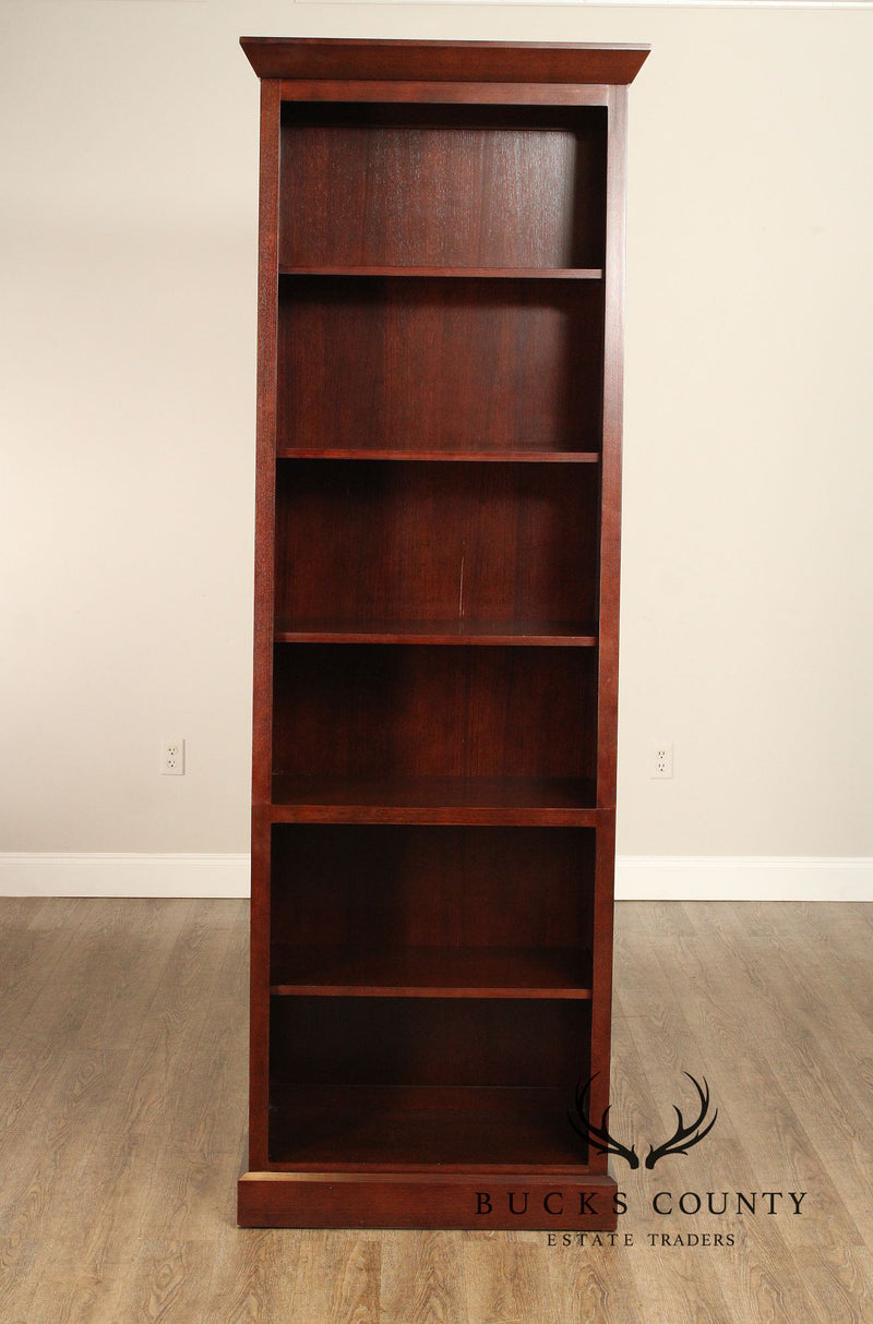 Ethan Allen Horizon Collection Pair of Tall Slant Back Bookcases