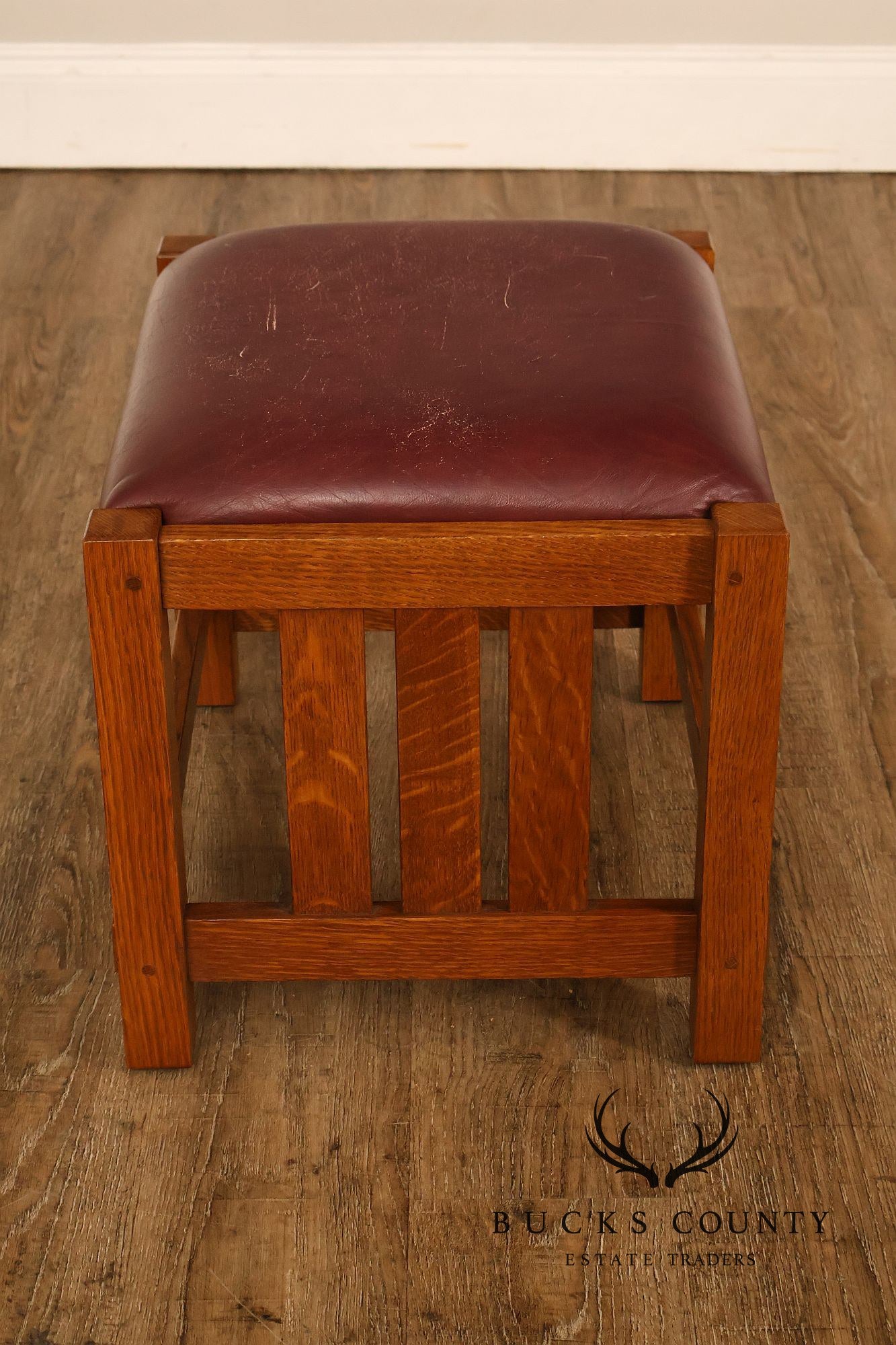 Stickley Mission Collection Oak Spindle Footstool