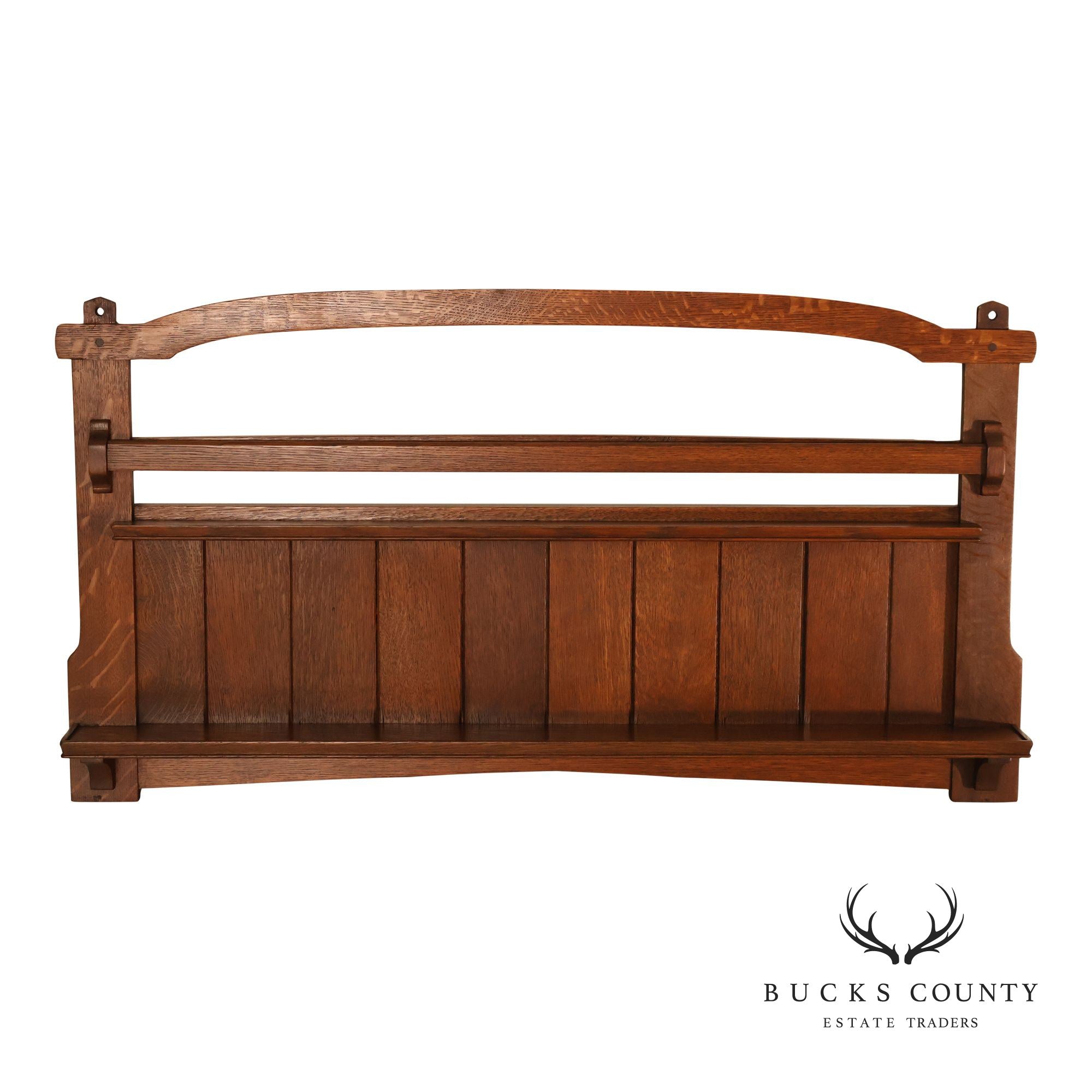 Antique Gustav Stickley Mission Oak Plate Rack #903
