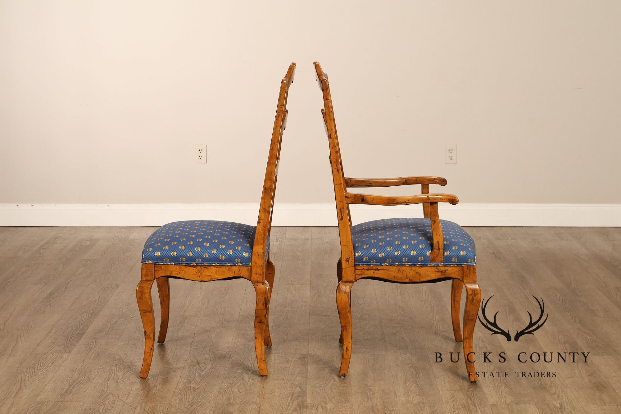 Guy Chaddock Set Of Twelve Basque Hickory Ladder Back Dining Chairs