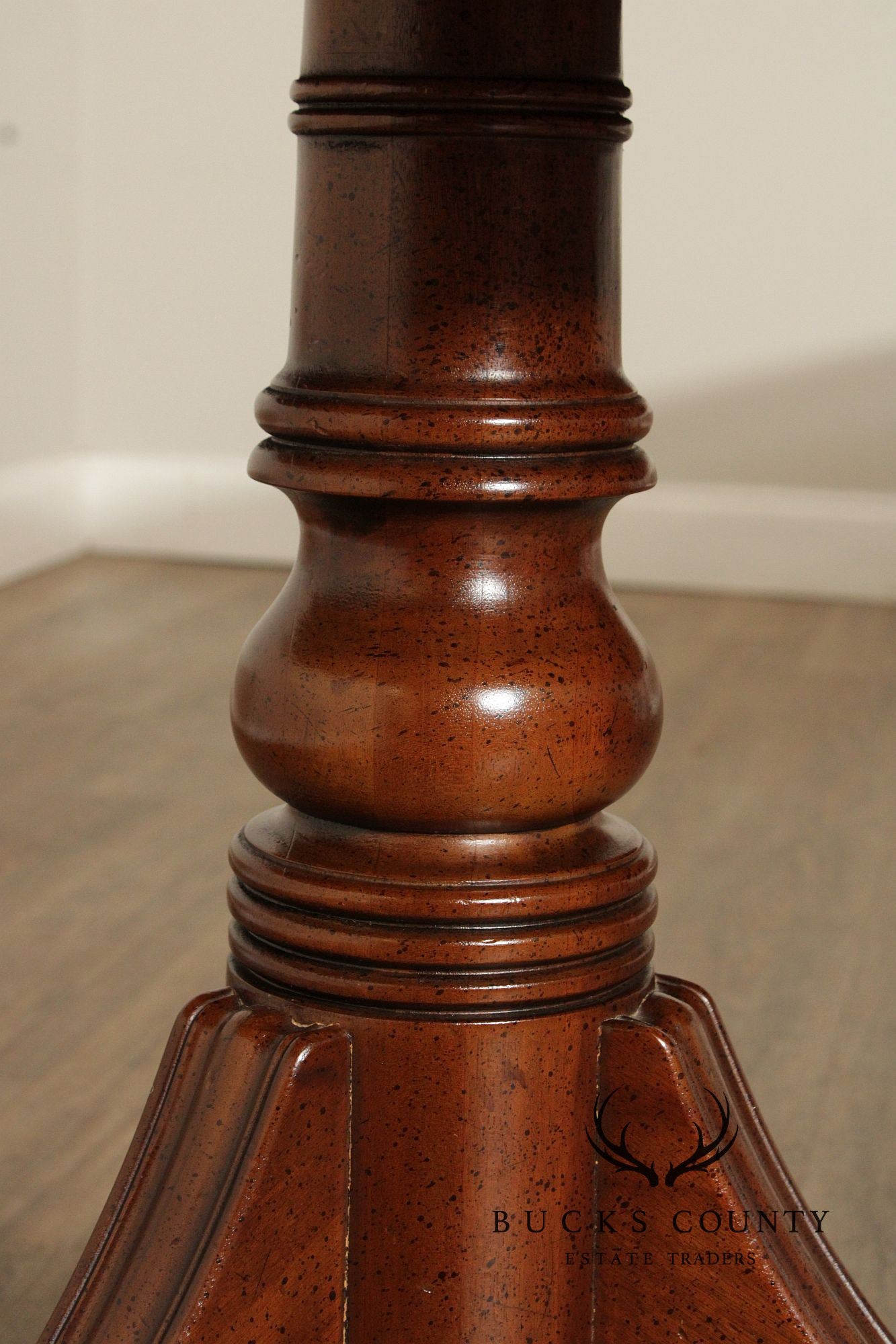 Henredon Georgian Style Double Pedestal Walnut Dining Table With Three Leaves