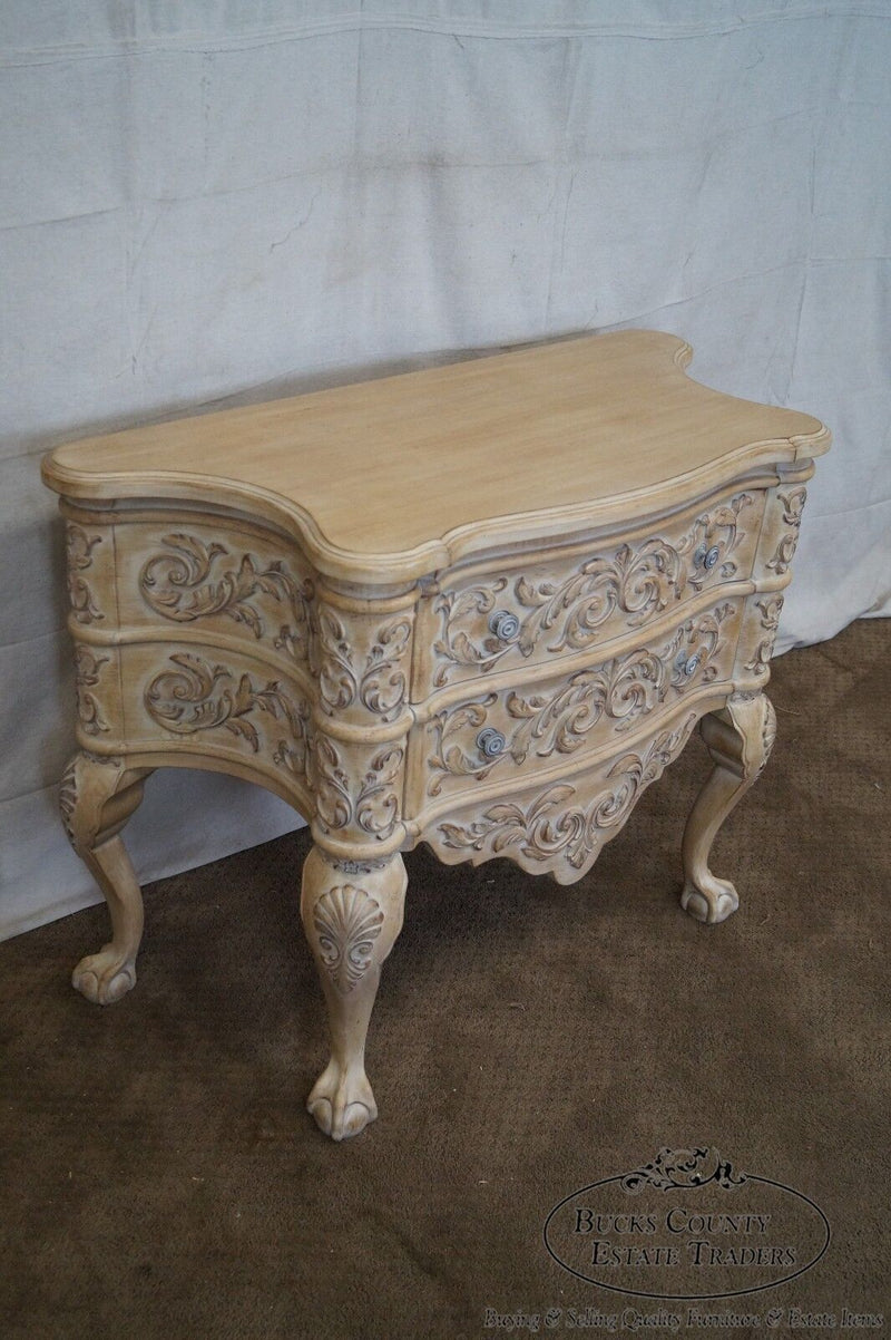 Century Baroque Style Carved Serpentine Two Drawer Chest
