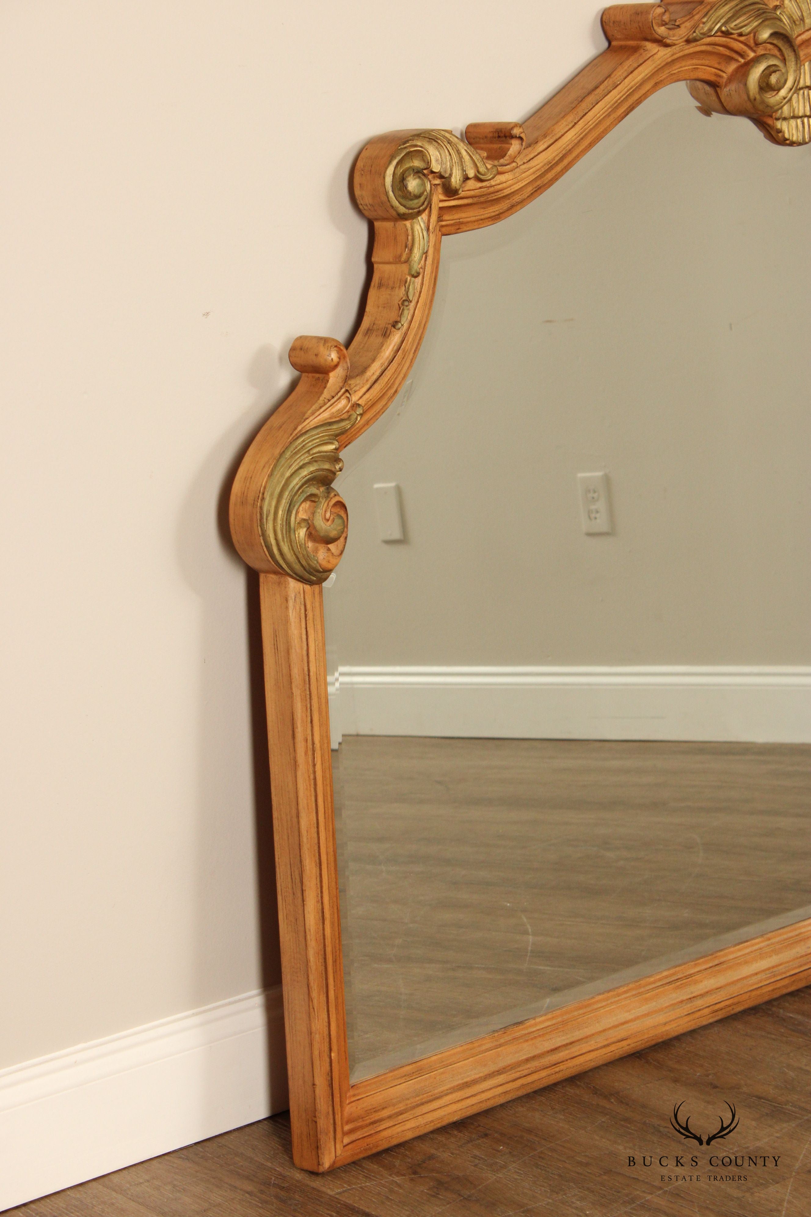 Jeffco Baroque Style Partial Gilt Carved Mantel Mirror