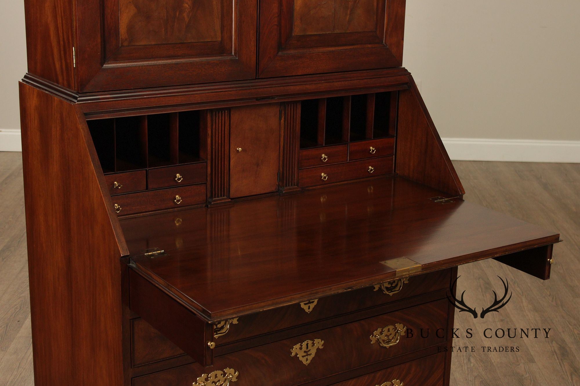 Baker Historic Charleston Collection Chippendale Style Mahogany Secretary Desk