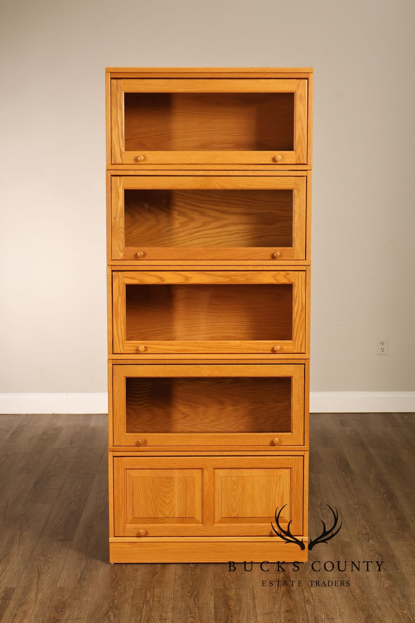 Amish Made Oak Five Stack Barrister Bookcase