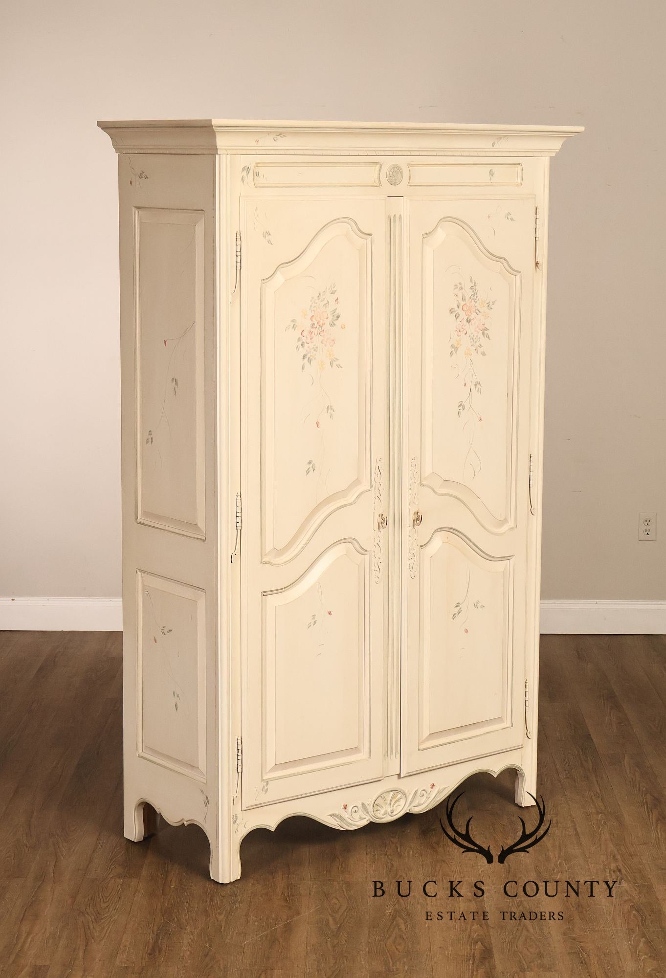 Ethan Allen Country French Painted Armoire Cabinet