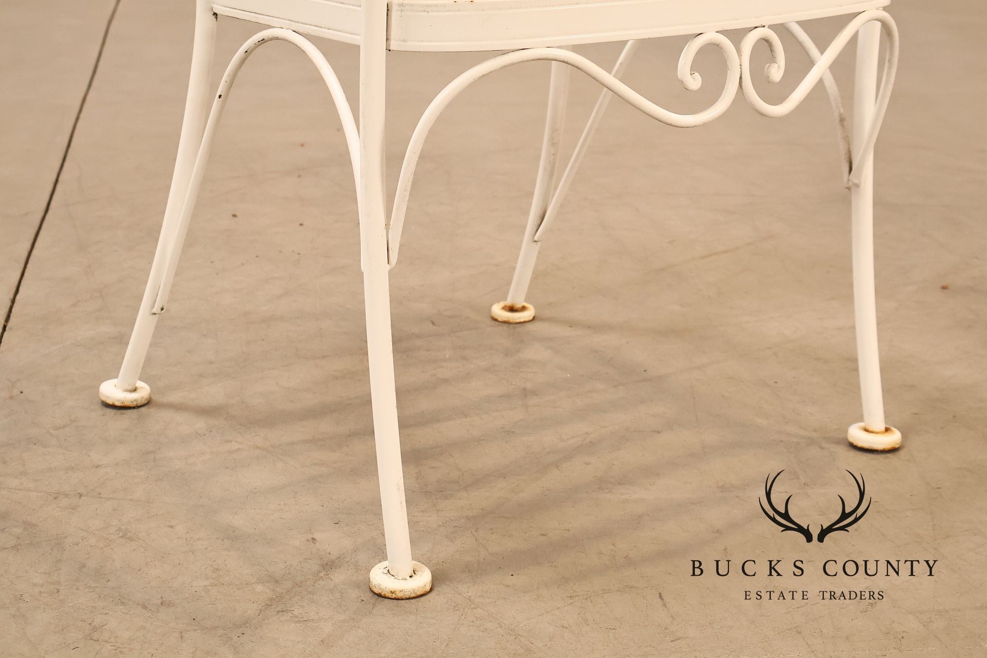 Woodard Pair of Wrought Iron Outdoor 'Ribcage' Armchairs