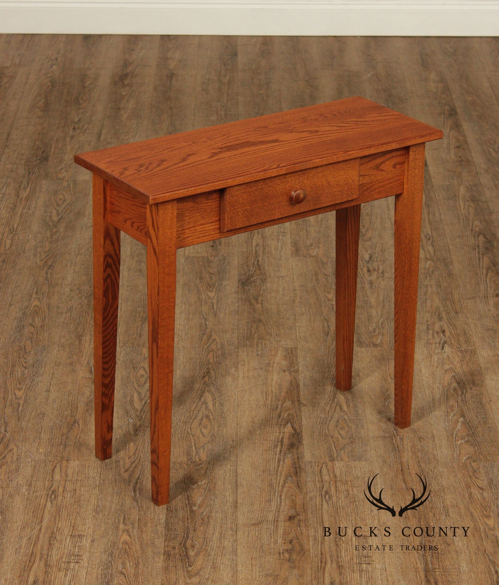 Shaker Style Narrow Oak Console Table
