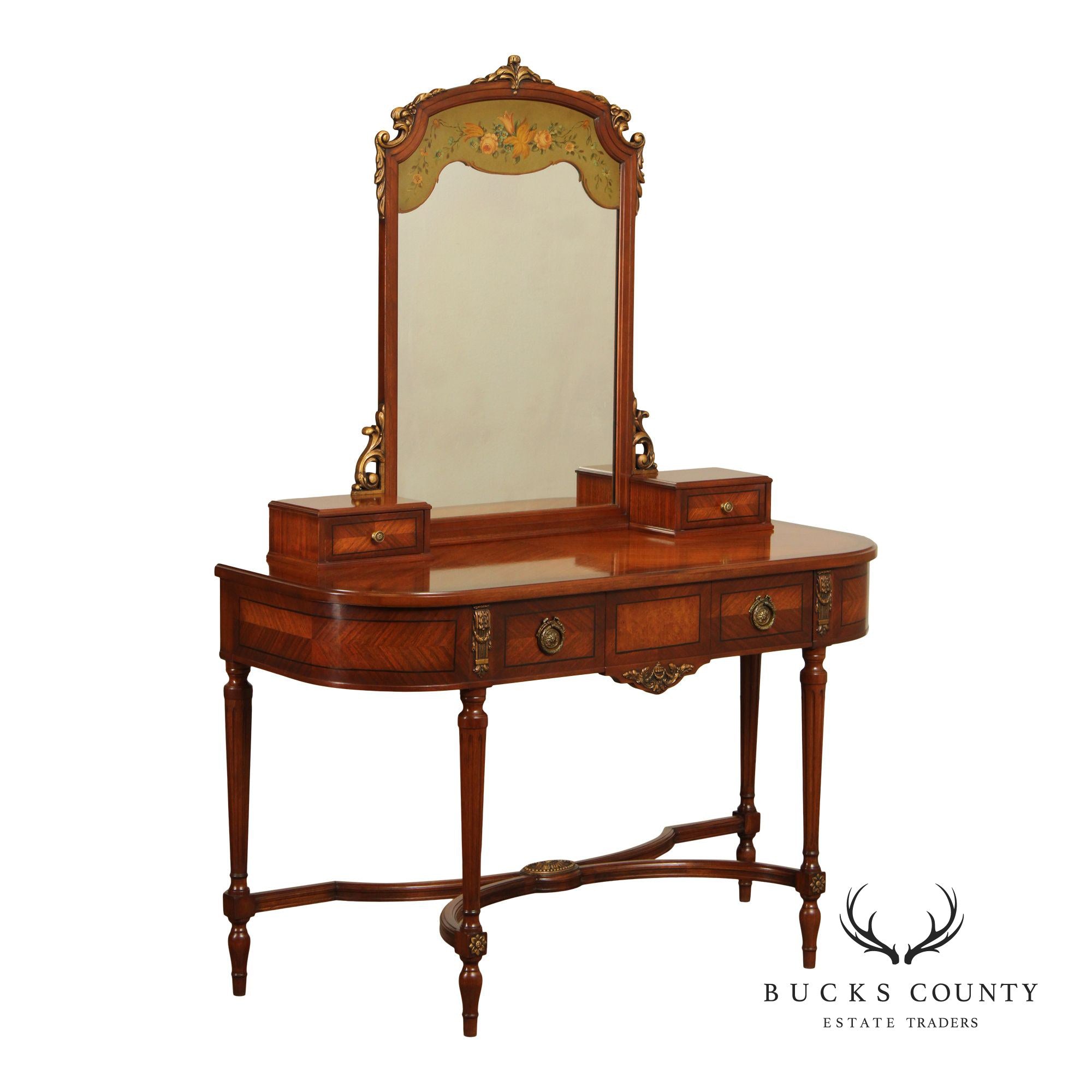 Tobey Furniture Co. Mahogany and Satinwood French Style Vanity